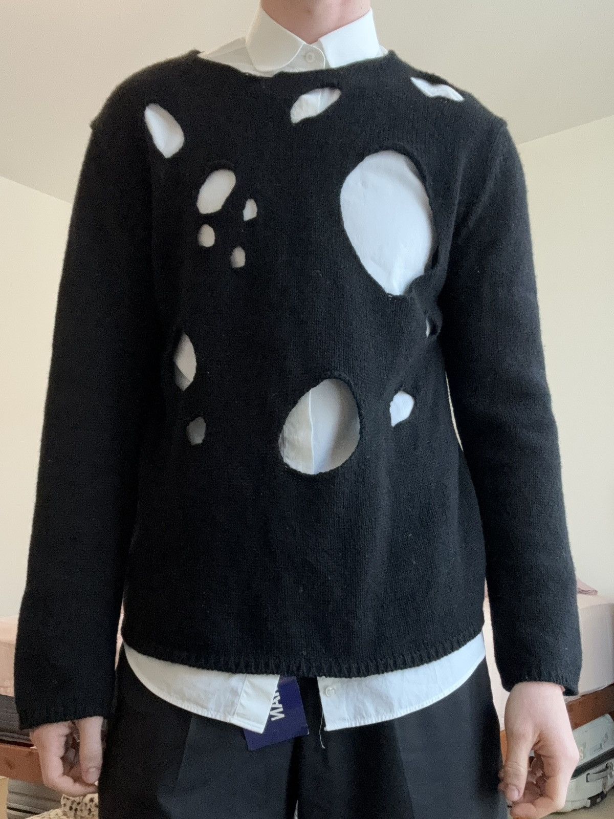 Comme des Garcons AW14 CDG HOLE SWEATER Grailed