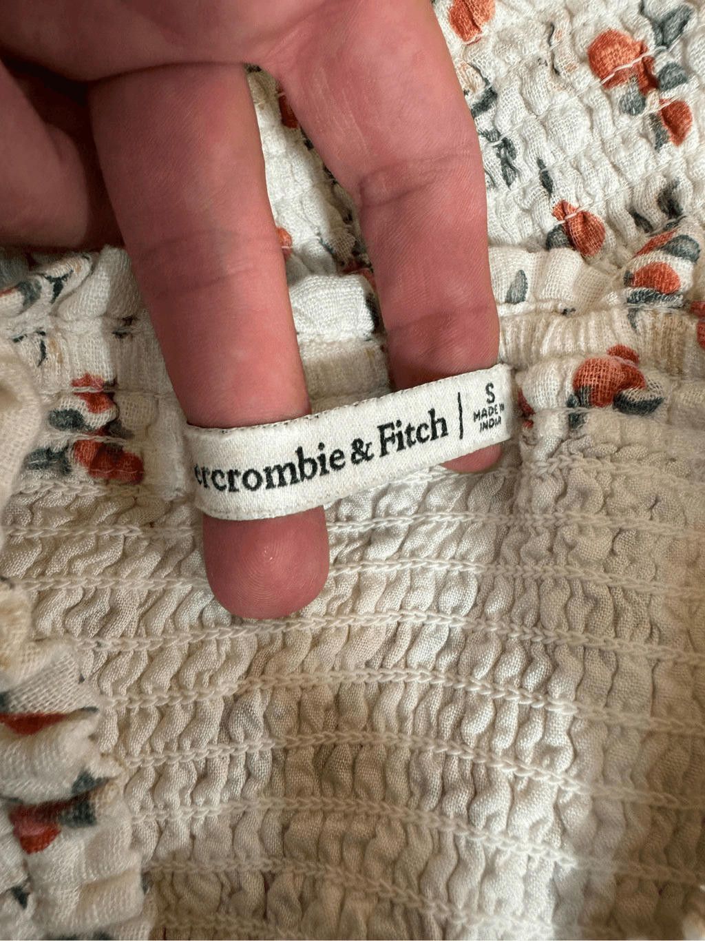 Abercrombie & Fitch Abercrombie & Fitch Women's Small White Floral Peach Skirt Size 28" / US 6 / IT 42 - 7 Thumbnail