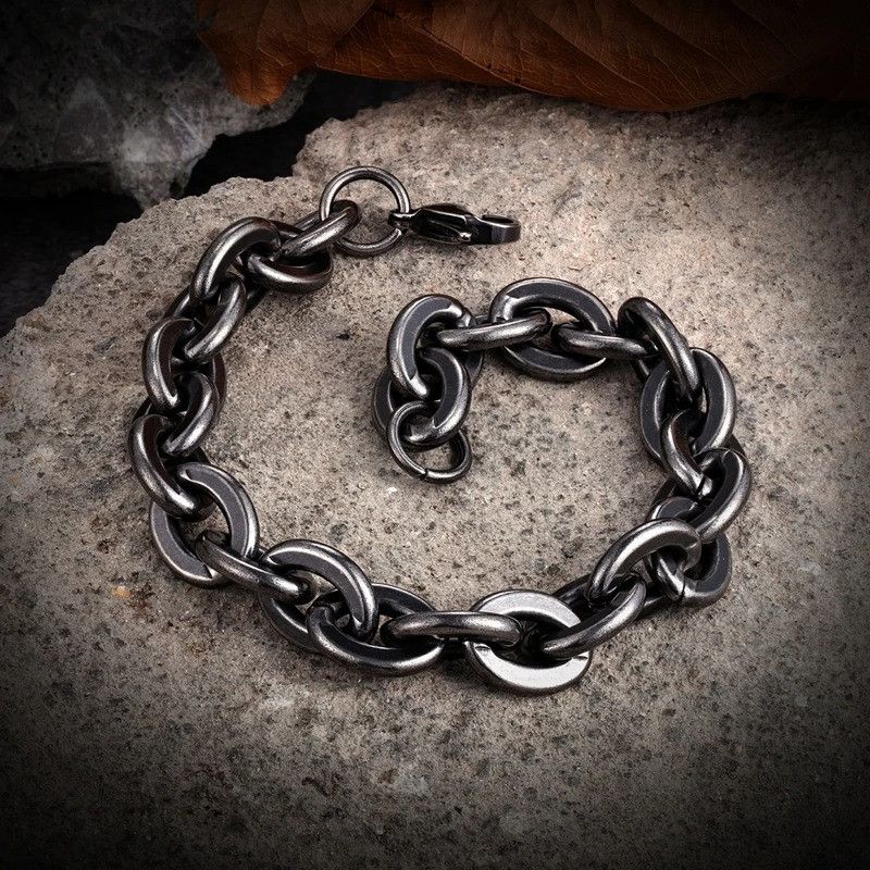 Other Vintage Oxidized Black Chain Bracelet Bangles Gift For Him Size ONE SIZE - 2 Thumbnail