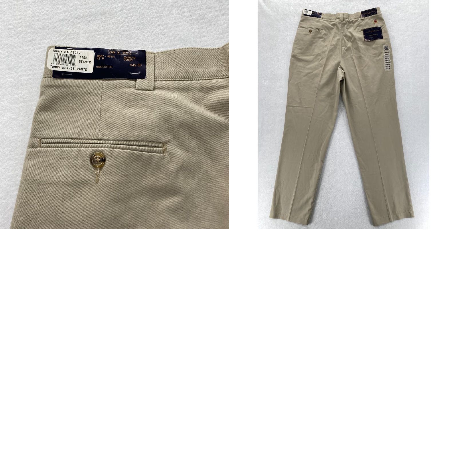 Tommy Hilfiger Vintage Tommy Hilfiger Khaki Pants Mens 38x34 Beige Wrinkle Resistant Pleated Pants Mens Size US 38 / EU 54 - 9 Thumbnail