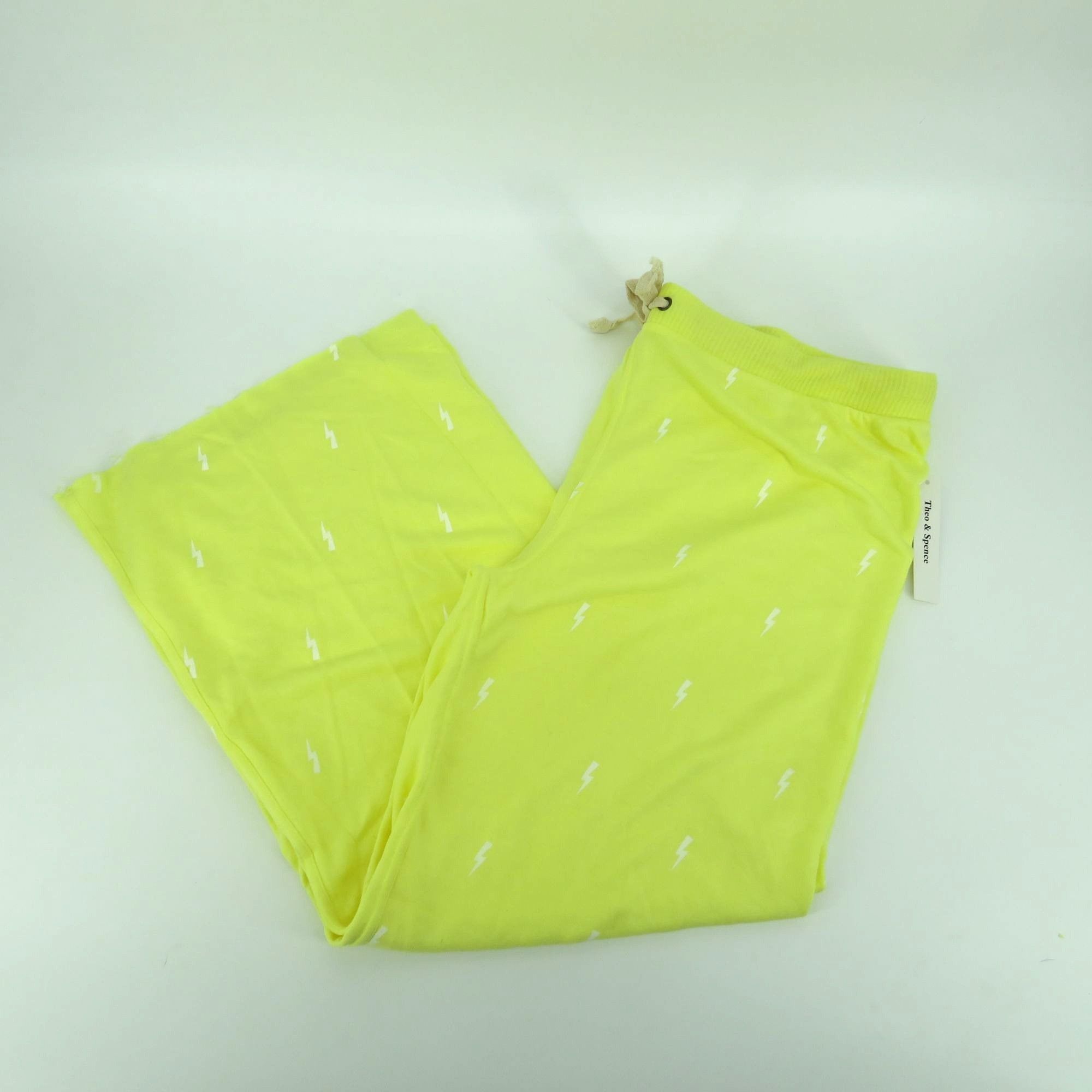 Other Theo & Spence 2X Neon Yellow Lounge Pants Lightning Print NW Size 42" / US 20 - 1 Thumbnail