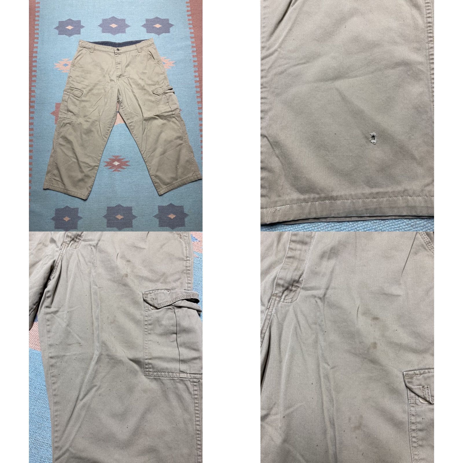 Wrangler VINTAGE Wrangler Cargo Pants Baggy Skater Relaxed Khaki Beige 36x30 Inseam 25 Mens Cargo Pants 36x25 Size US 36 / EU 52 - 8 Thumbnail