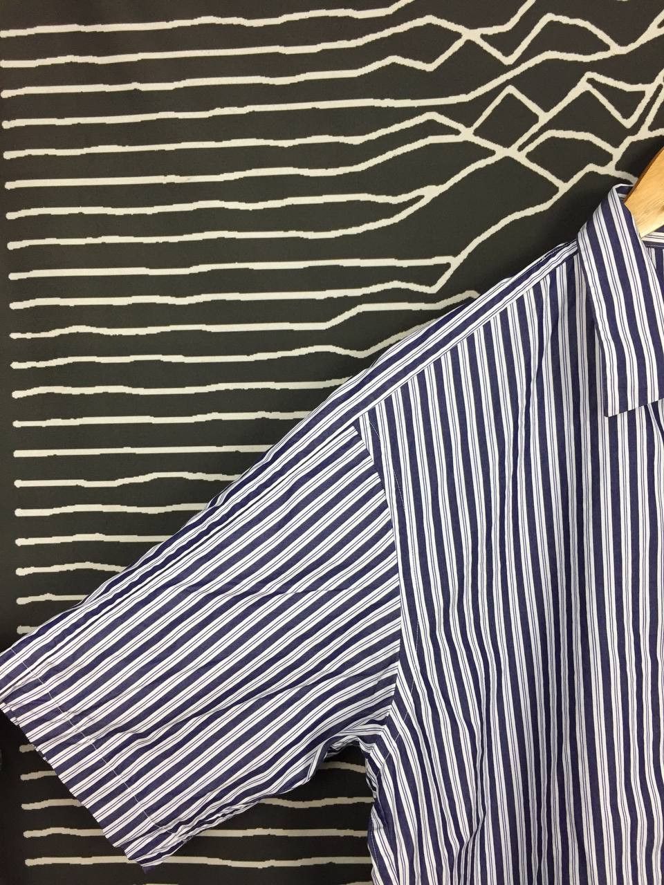 Jil Sander × Uniqlo J+ Jil Sander Uniqlo Striped Oversized Short Sleeve Shirt Size US M / EU 48-50 / 2 - 5 Thumbnail