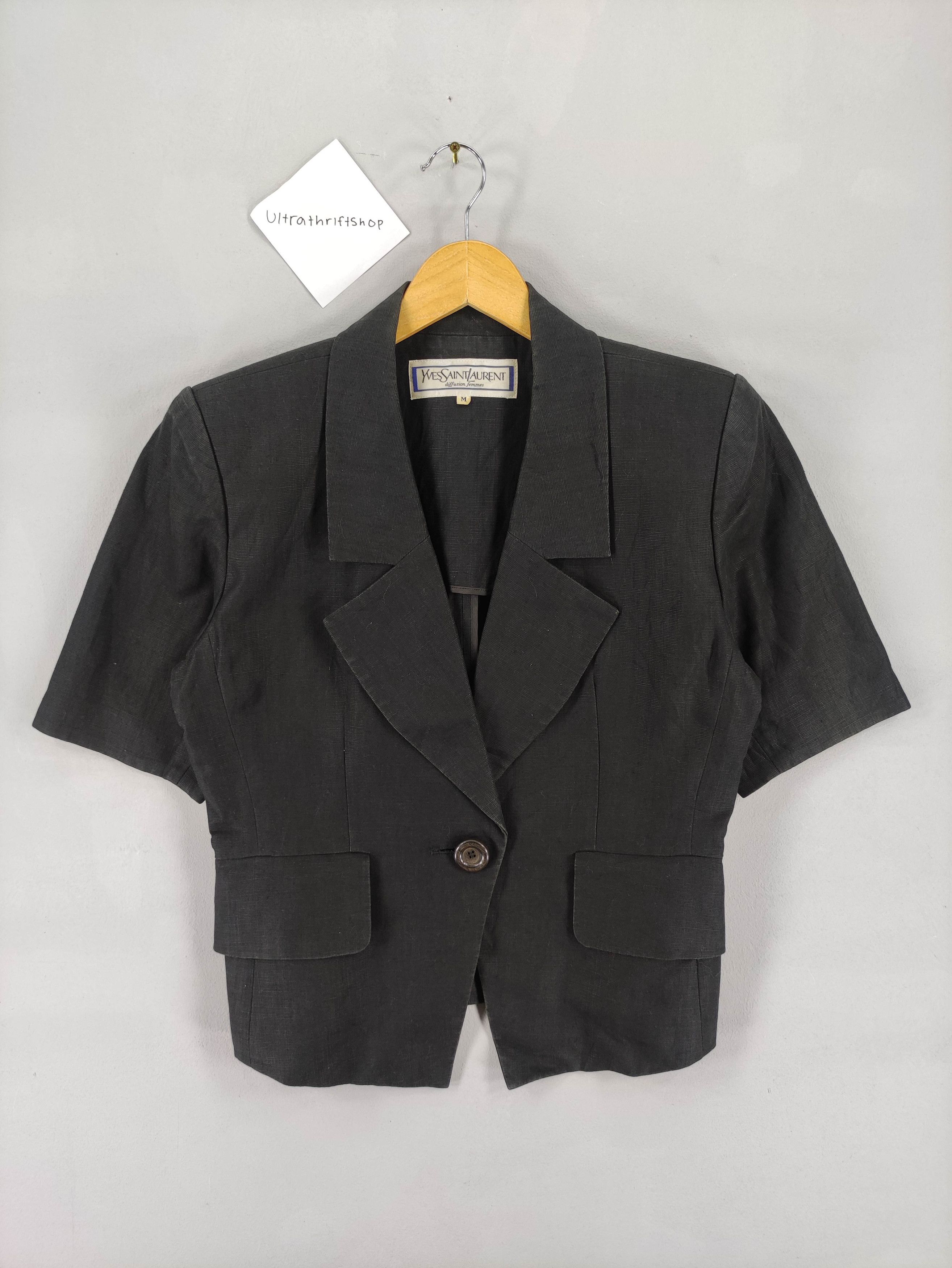 Yves Saint Laurent Vintage Yves saint Lauren Short Sleeve Coat Blazer Jacket Size M / US 6-8 / IT 42-44 - 1 Thumbnail