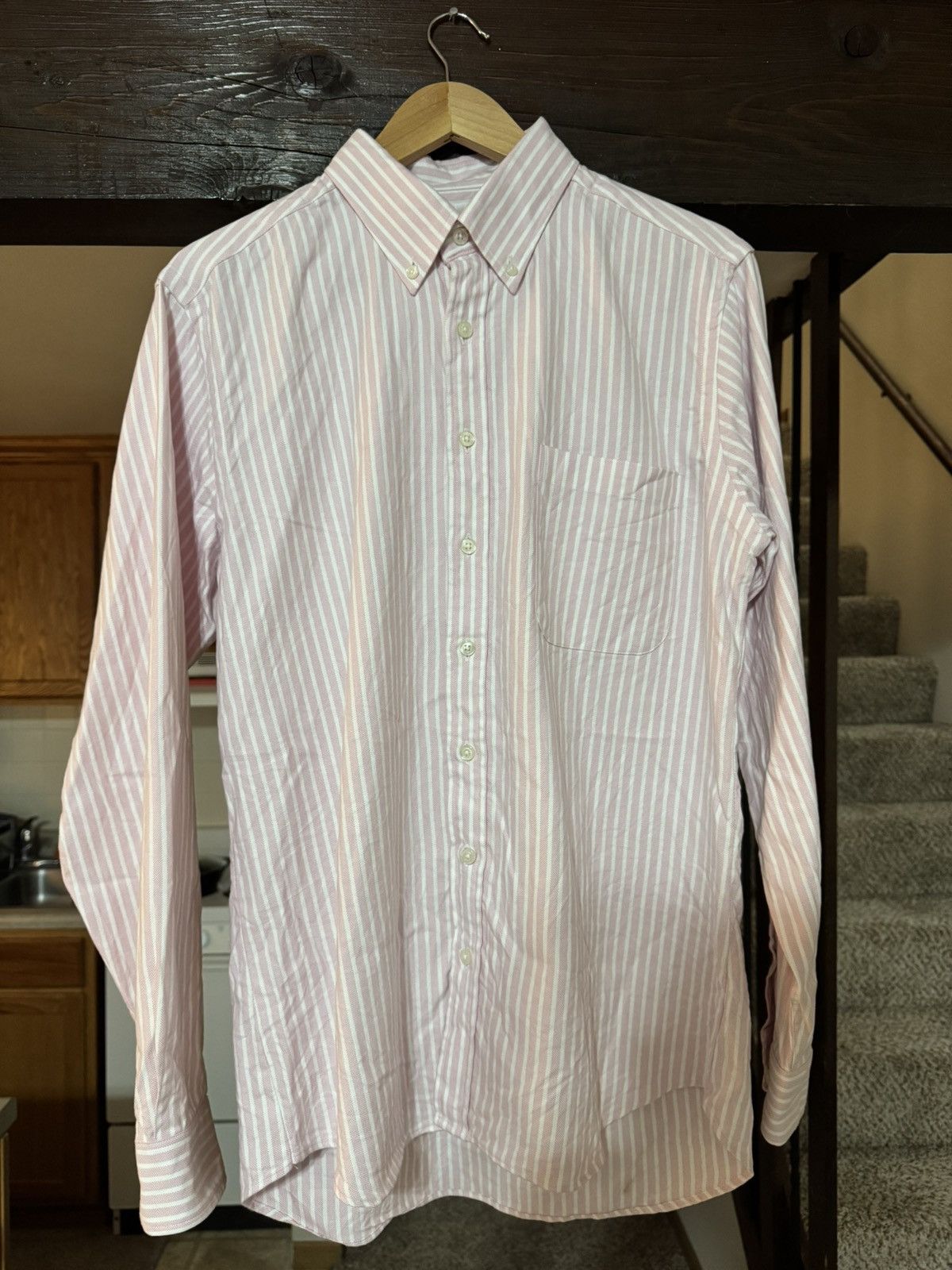 Libero Libero pink candy stripe oxford cloth button down Size US L / EU 52-54 / 3 - 1 Thumbnail