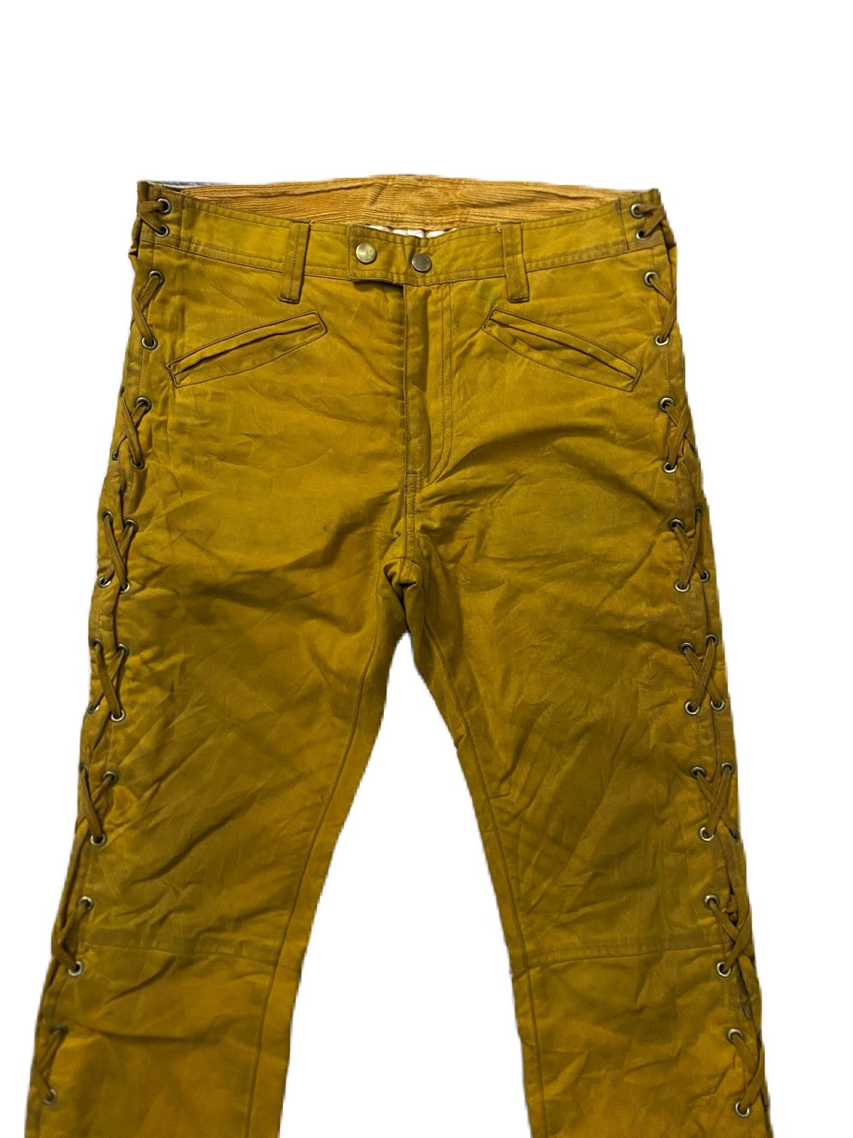 Unused JAPAN BRAND SIDE LACES DESIGN UNUSED CASUAL WAX PANTS WITH Size US 32 / EU 48 - 4 Thumbnail