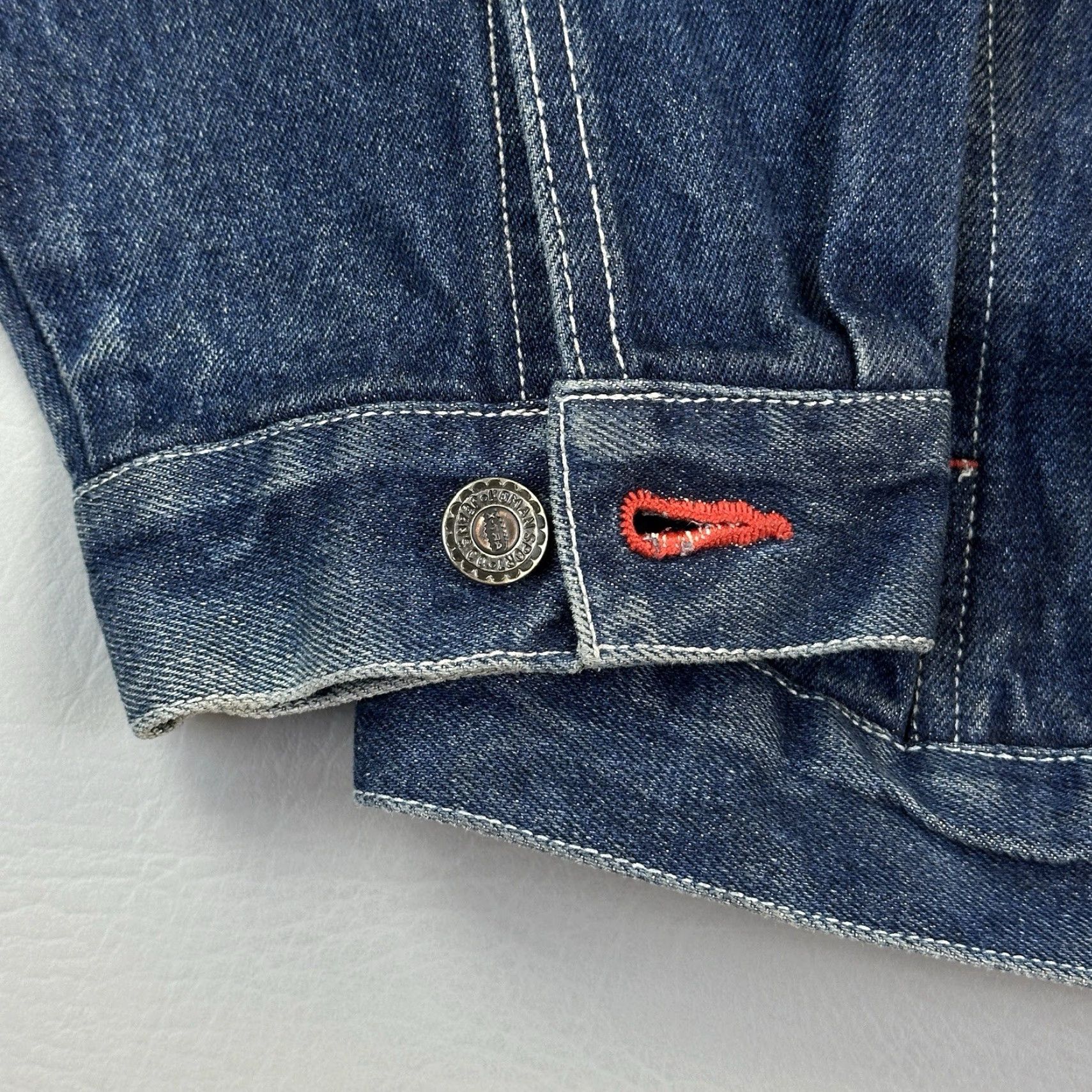 Denime VINTAGE Koman Jean 2000 Raw Denim Jacket Mens XL Blue Hip Hop Streetwear Y2K Size US 36 / EU 52 - 2 Thumbnail