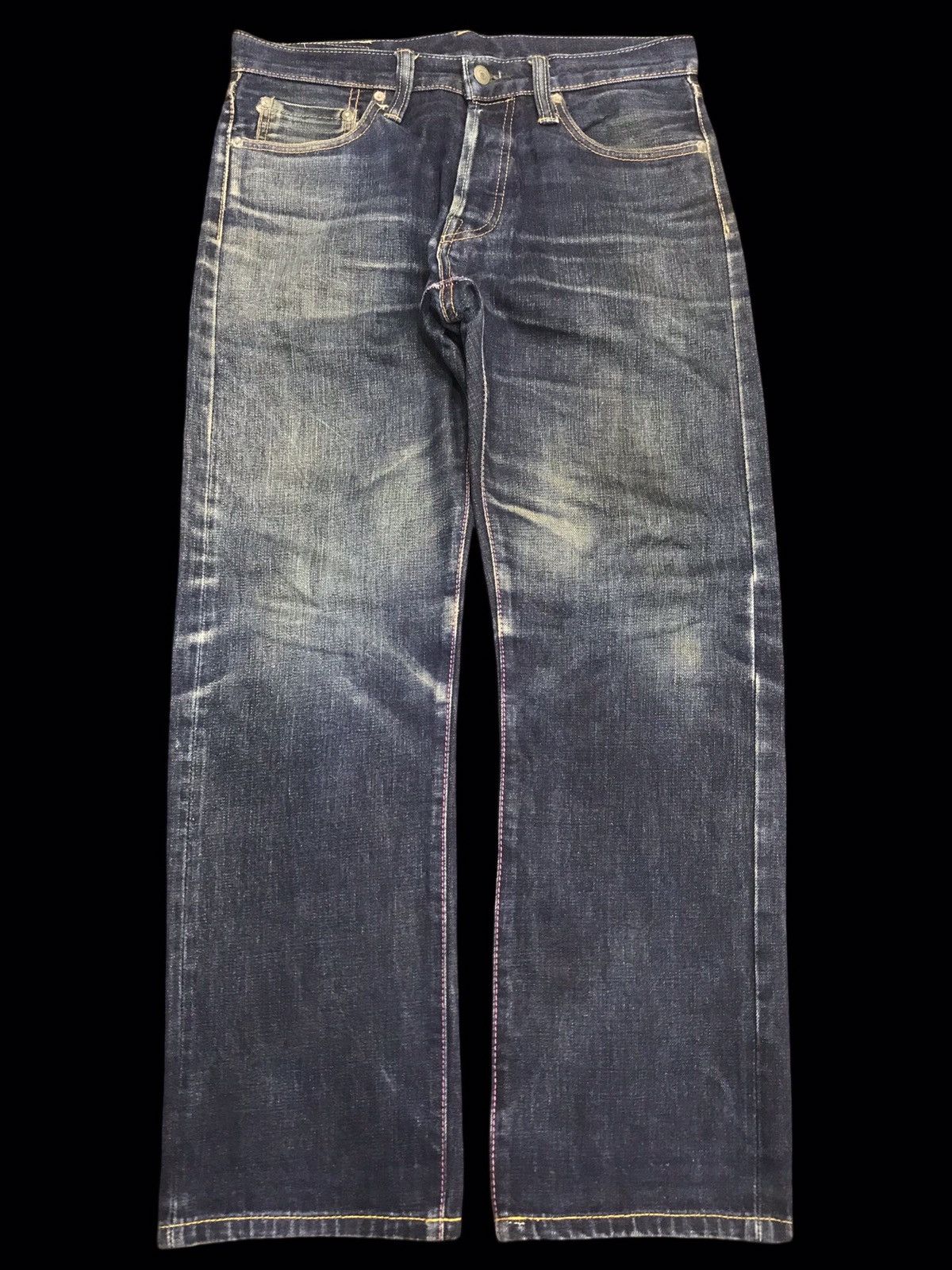 Japanese Brand 💥RAW DENIM💥MOMOTARO Heavyweight Selvedge Biker Denim F110 Size US 30 / EU 46 - 1 Thumbnail