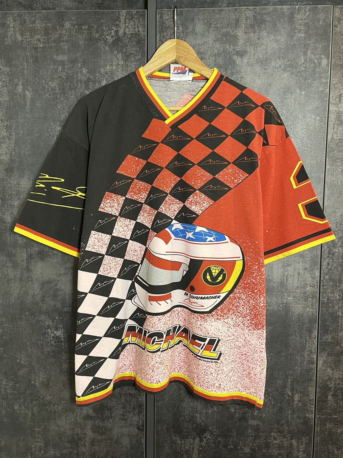 Vintage Crazy Vintage 1999 Michael Schumacher AOP Hype T-shirt Size US XL / EU 56 / 4 - 1 Thumbnail