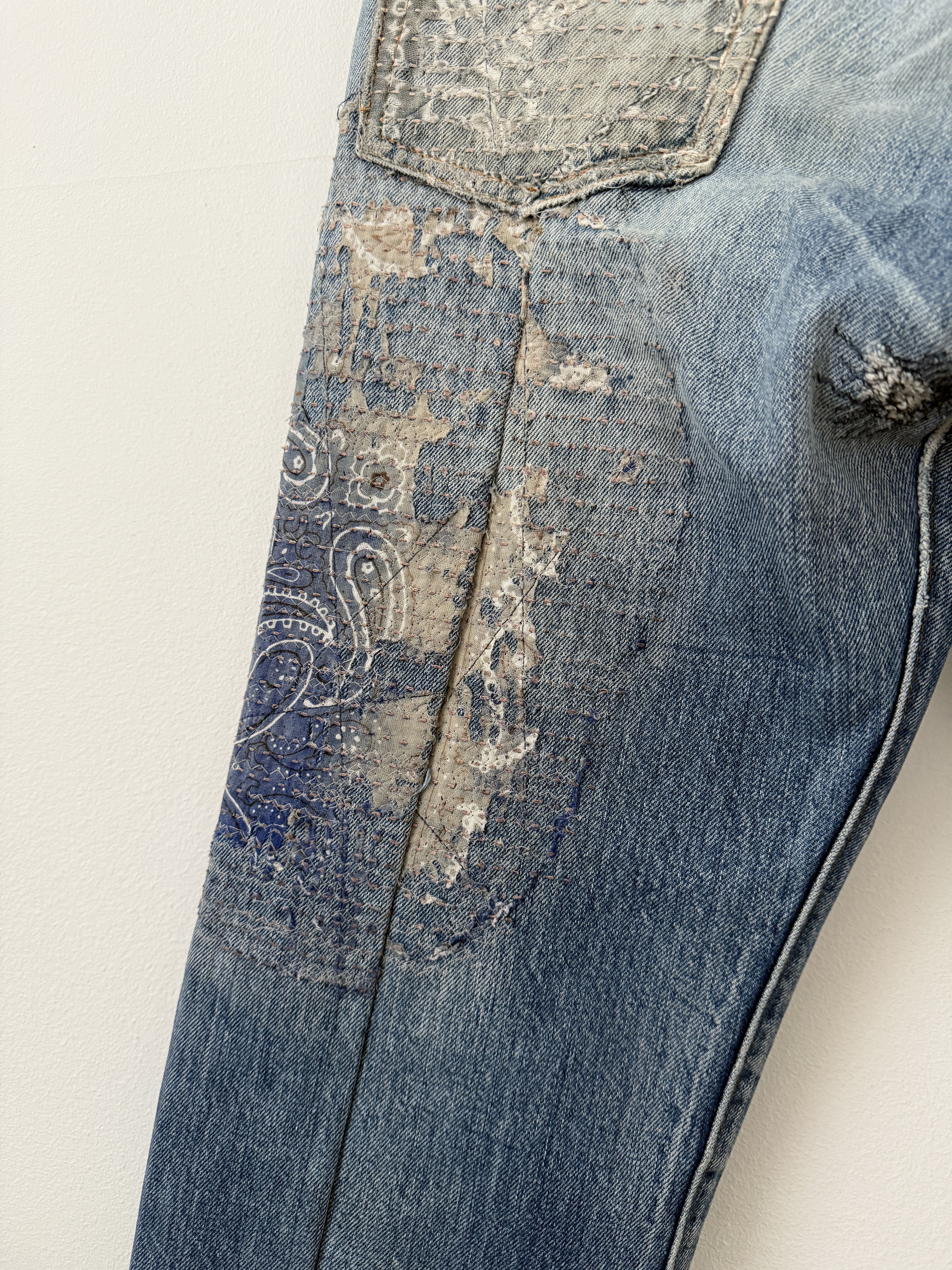Proleta Re Art × Vuja De "Glitch" Boro Denim Size US 30 / EU 46 - 16 Thumbnail