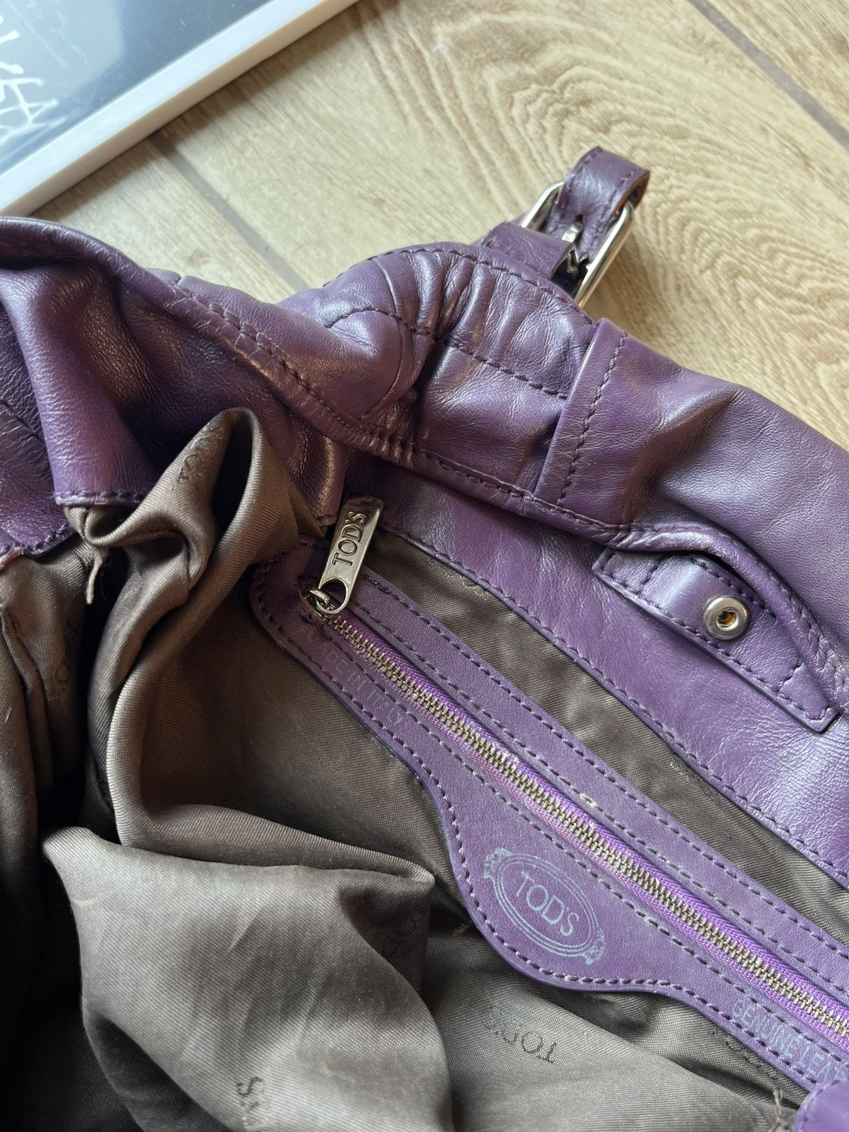 Authentic Tod’s G-Line Tote Bag Full Leather Purple