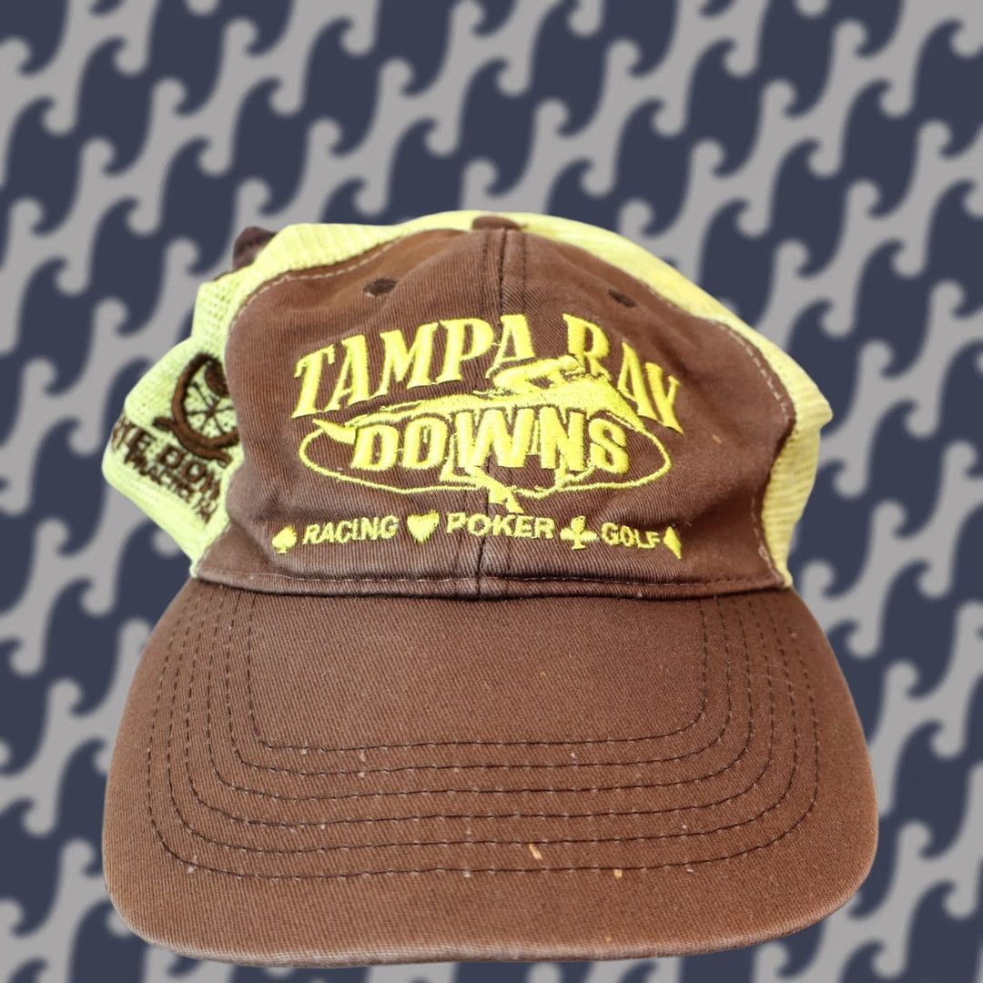 Vintage Brown Adjustable Strap Back Baseball Cap Horse Racing Poker Golf Y2K Hat Size ONE SIZE - 1 Thumbnail
