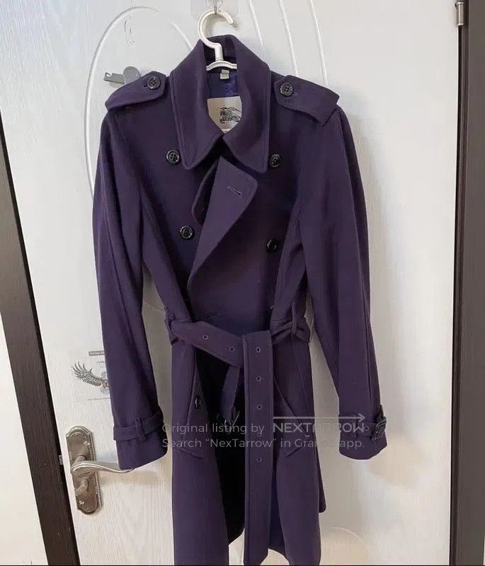 Burberry Burberry Purple Wool Short Coat for Women. Size M / US 6-8 / IT 42-44 - 1 Thumbnail