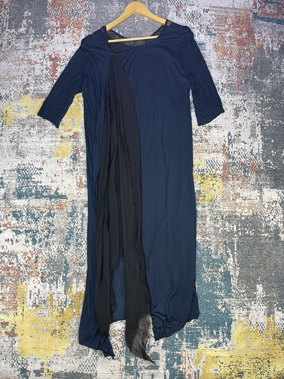 Haider Ackermann Haider Ackermann Dark Blue Rayon Silk Wrap Dress Size XS / US 0-2 / IT 36-38 - 1 Thumbnail