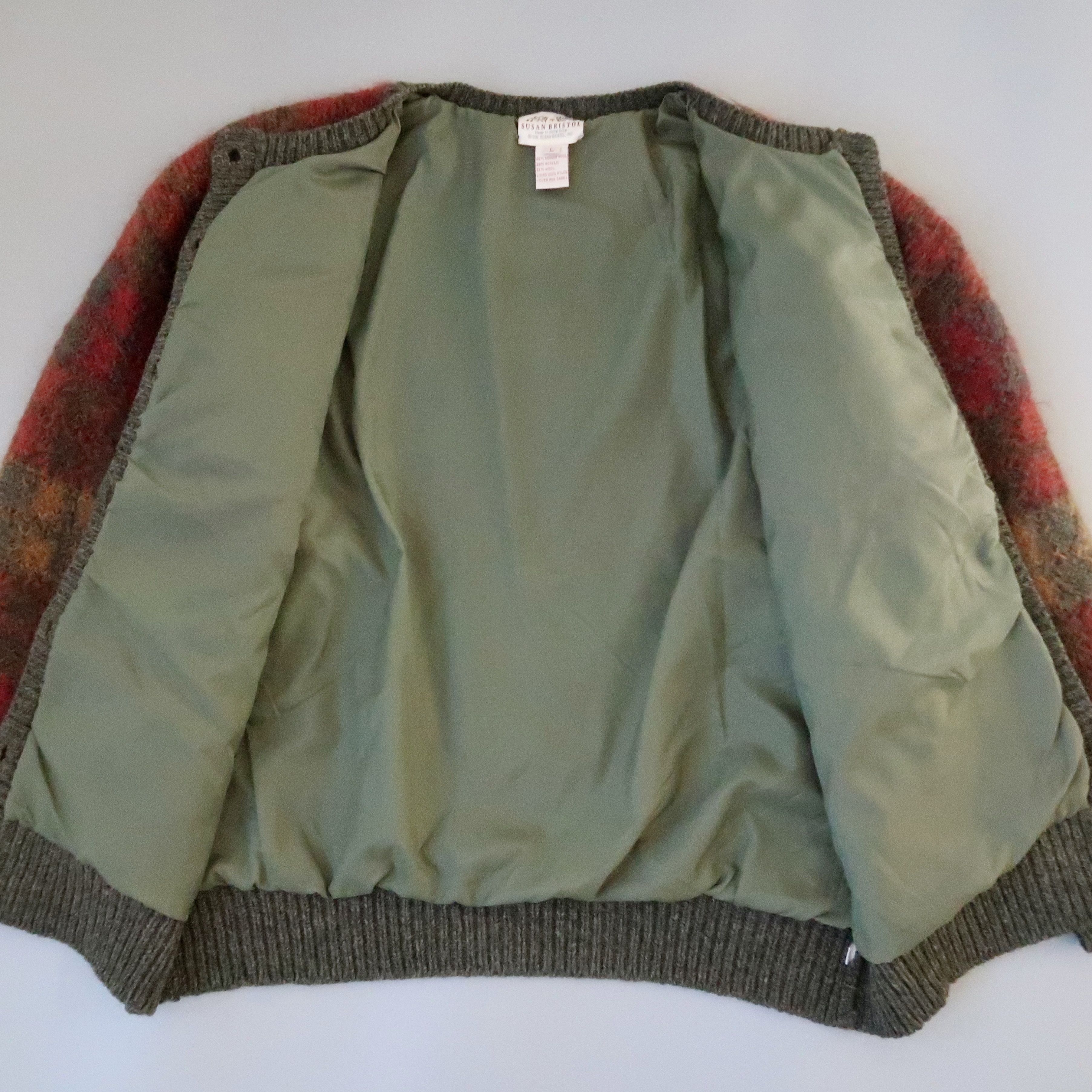 Vintage 1990s SUSAN BRISTOL nylon lined mohair-mix cardigan Size L / US 10 / IT 46 - 7 Thumbnail