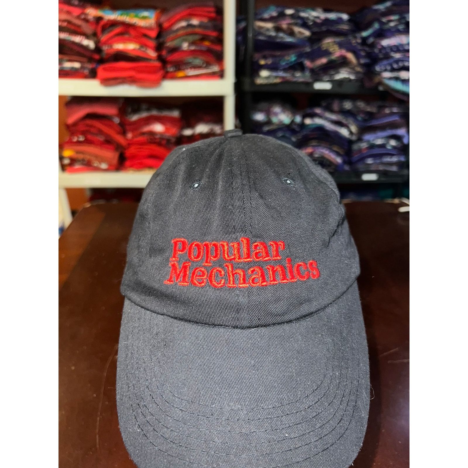 Vintage Popular Mechanics Hat Black Red Cap Headwear Size ONE SIZE - 2 Thumbnail