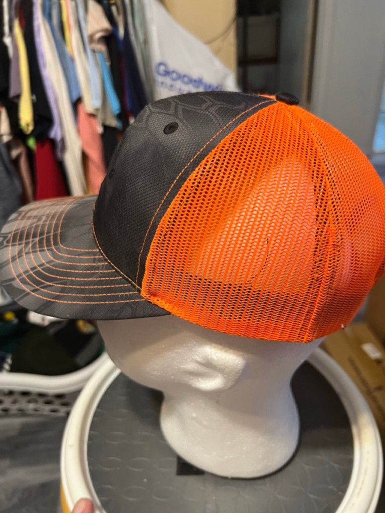 Richardson Men's Richardson Black Orange TUG TRUCKING Trucker Hat Size ONE SIZE - 2 Thumbnail