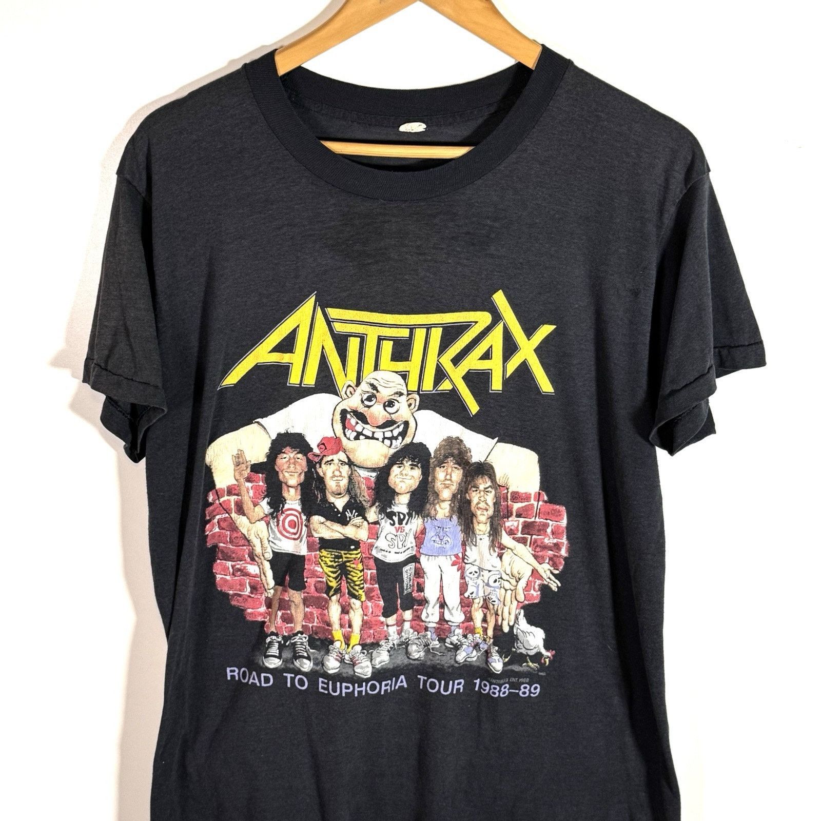 Band Tees × Vintage VTG Anthrax Road To Euphoria Graphic Band T-shirt 80s Size M Size US S / EU 44-46 / 1 - 2 Thumbnail
