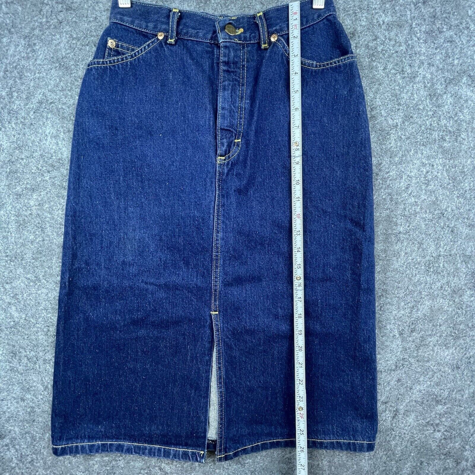 Lee Vintage Lee Riders Denim Skirt Medium Minimalist Slit Modest Size 25" / US 0 / IT 36 - 4 Thumbnail