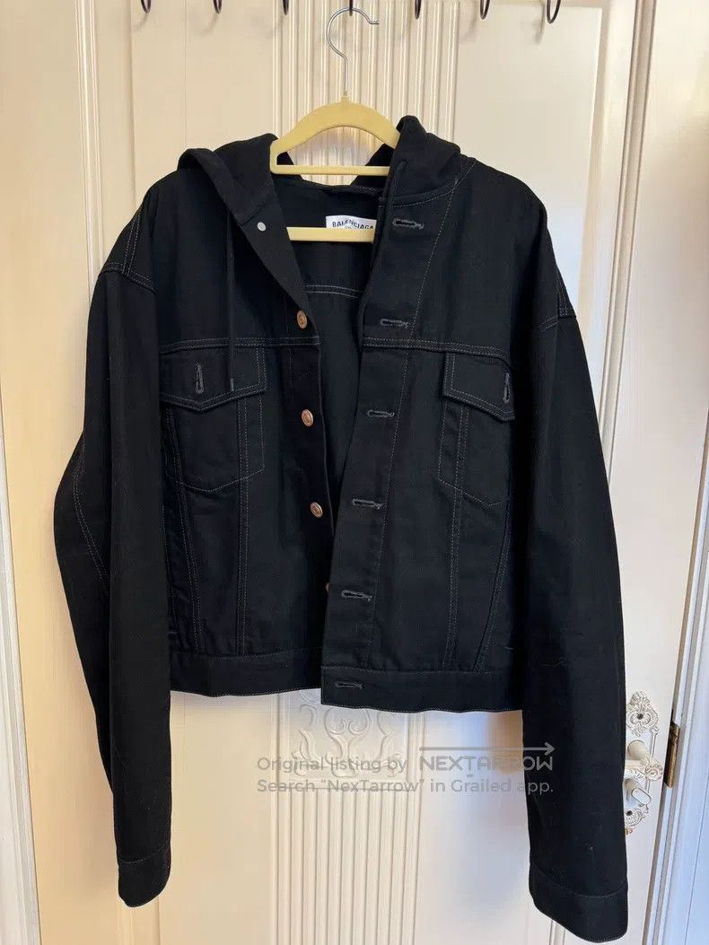 Balenciaga Balenciaga Hooded Denim Jacket Size XXS / US 00 / IT 34 - 1 Thumbnail