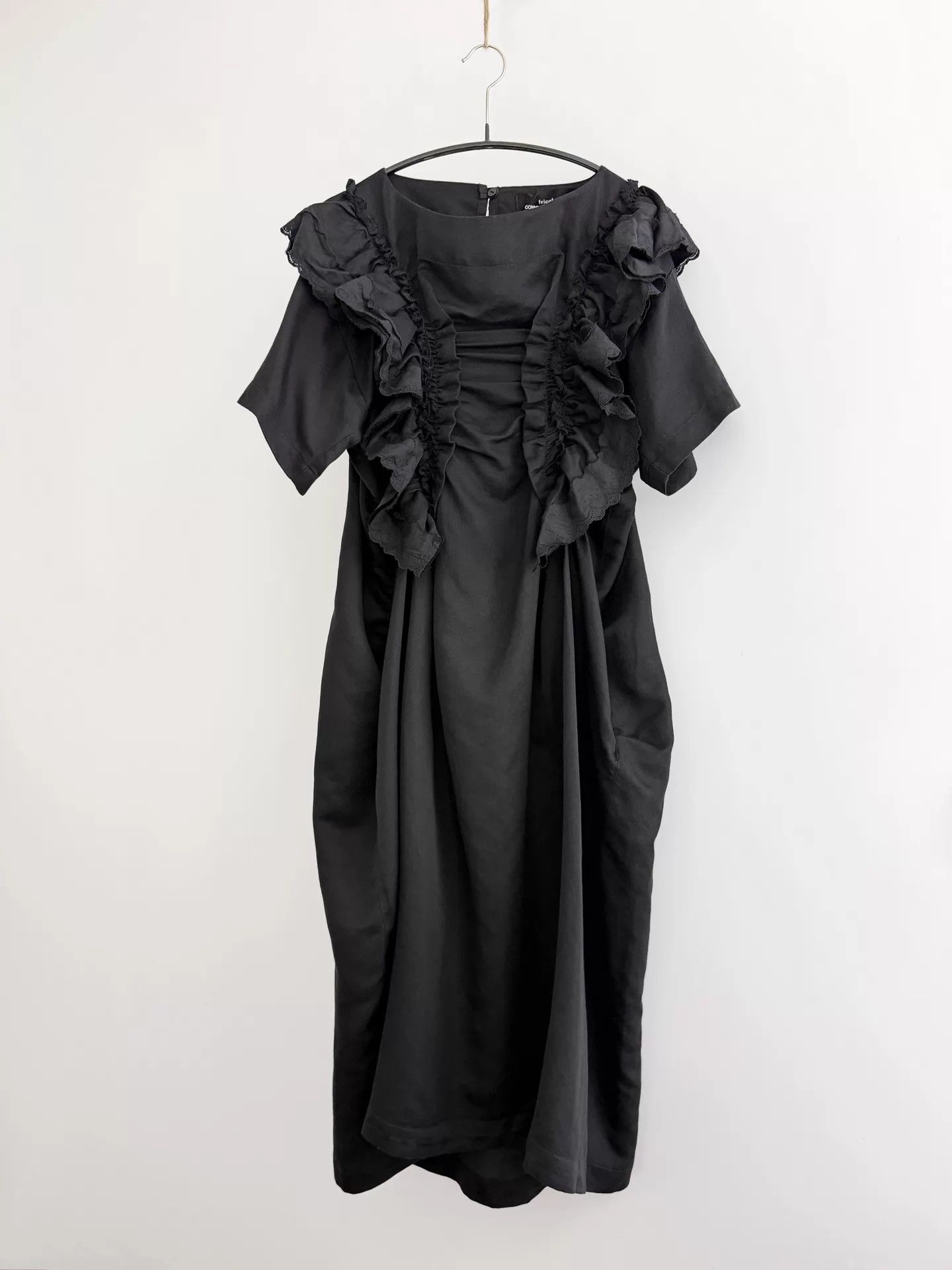 Comme des Garcons CDG 21SS Tricot Pleated Black CottonLinen Pocketed Dress Size M / US 6-8 / IT 42-44 - 1 Thumbnail