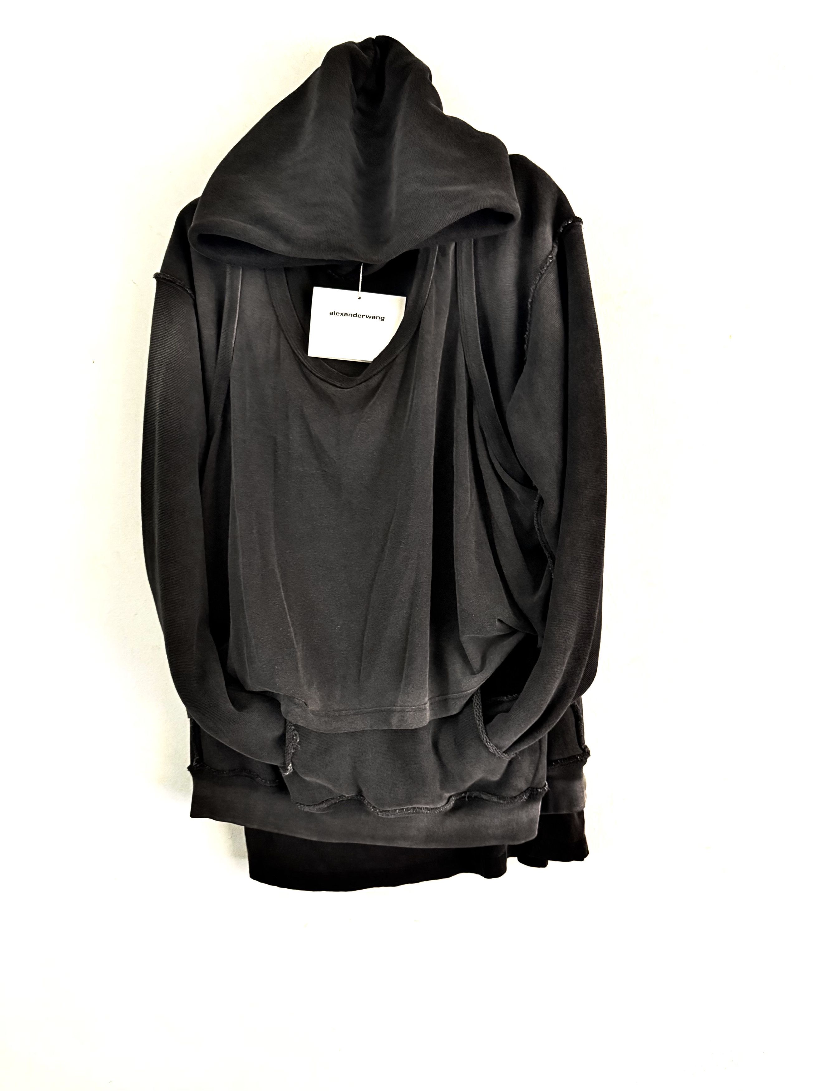 Alexander Wang Oversize Triple Layer Sweatshirt Hooded Distressed Size US S / EU 44-46 / 1 - 7 Thumbnail