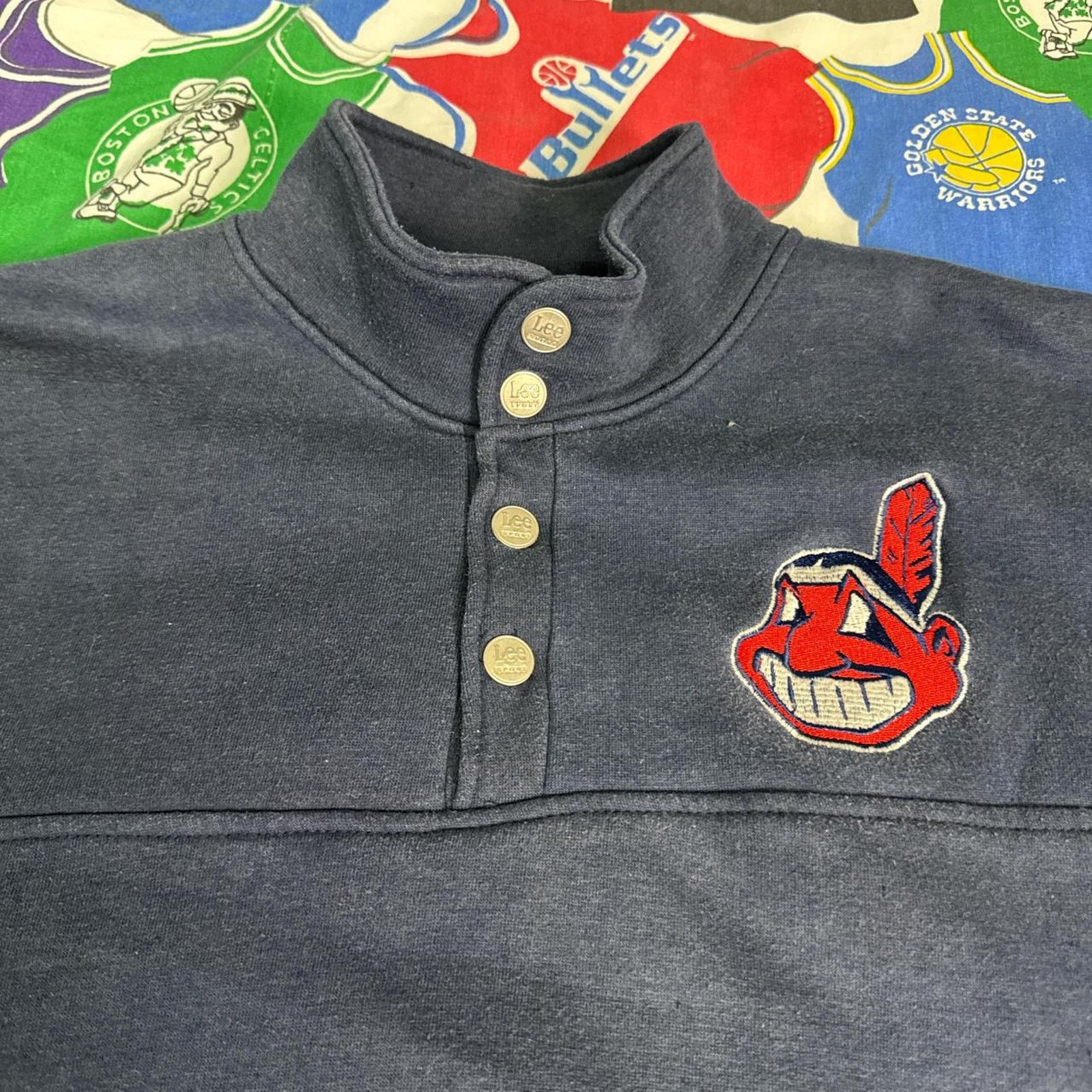 MLB × Vintage VTG Cleveland Indians Guardians MLB Mens Sz XL Quarter Zip Size US XL / EU 56 / 4 - 3 Thumbnail