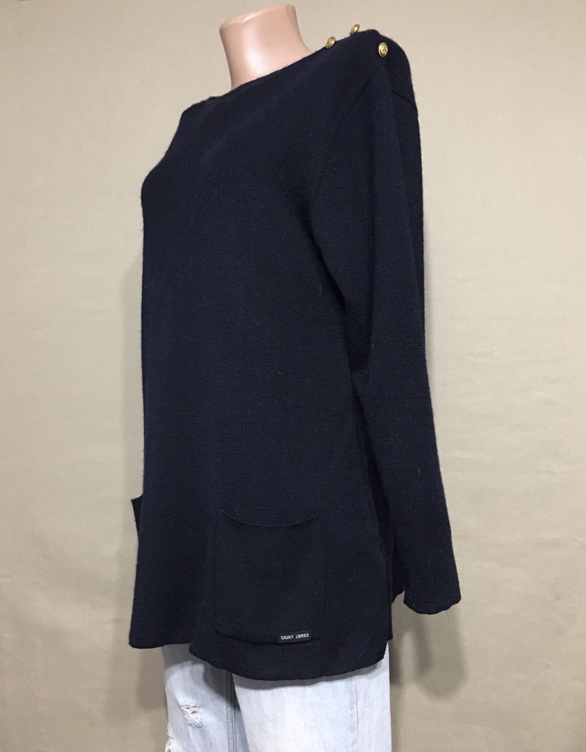 Saint James Saint James France Dark Navy Blue Wool Sweater Size L / US 10 / IT 46 - 2 Thumbnail