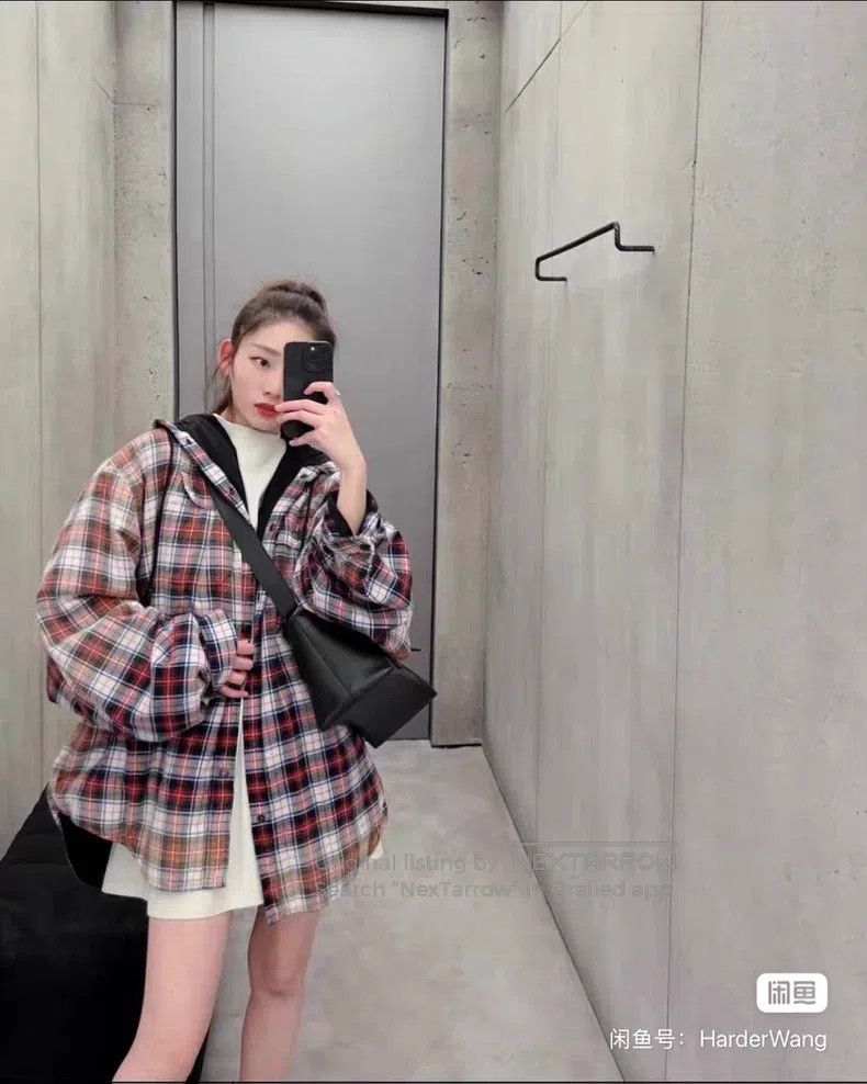 Balenciaga Balenciaga Plaid Insulated Long Sleeve Hooded Shirt Size US XS / EU 42 / 0 - 9 Thumbnail