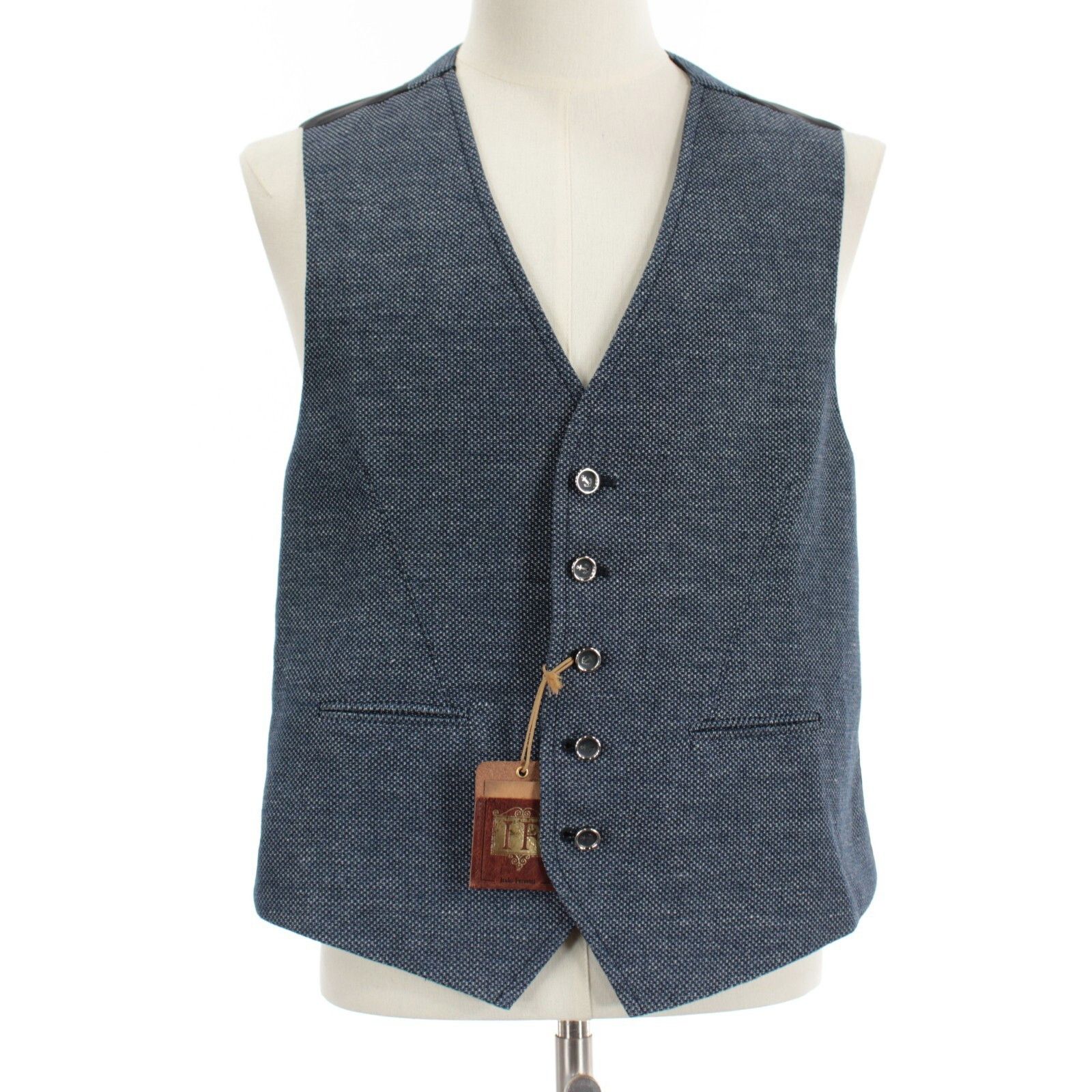 Other Italo Ferretti NWT Vest/Waist Coat Size 50 US 40R in Blue/Wh Size 40R - 1 Thumbnail