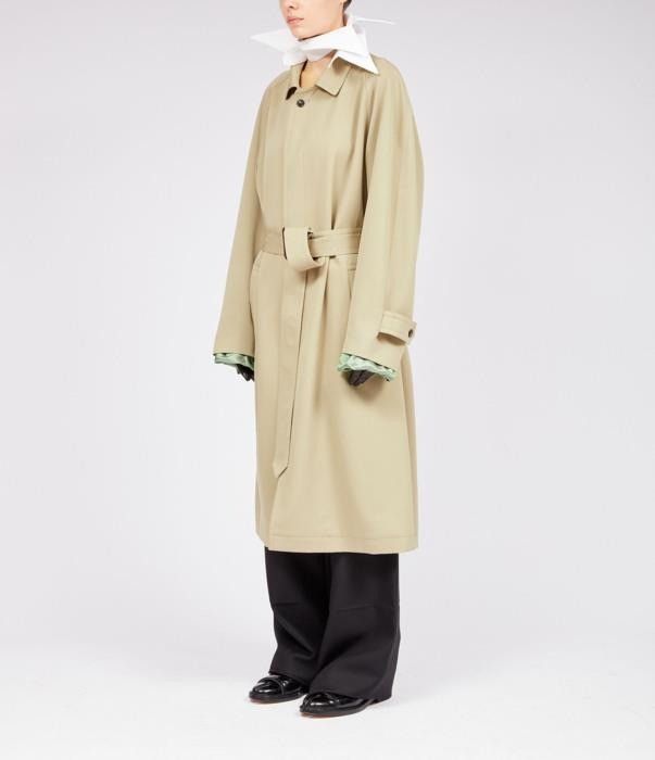 Maison Margiela o1bcso1str0526 Raw Cuffs Trench Coat in Stone Size XS / US 0-2 / IT 36-38 - 5 Thumbnail
