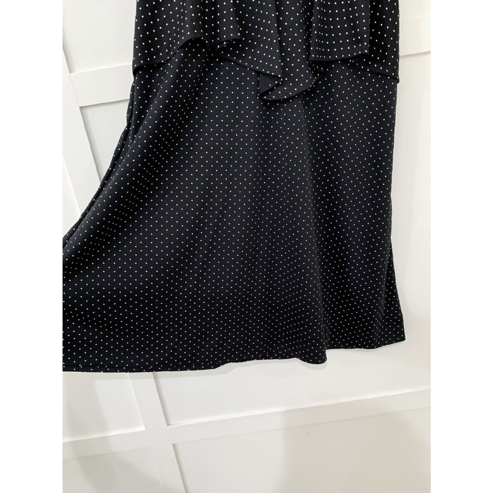 Sears VINTAGE Sears Peplum Dress 8P Petites Polka Dot Black White Rockabilly 1960s Womens Size M / US 6-8 / IT 42-44 - 4 Thumbnail