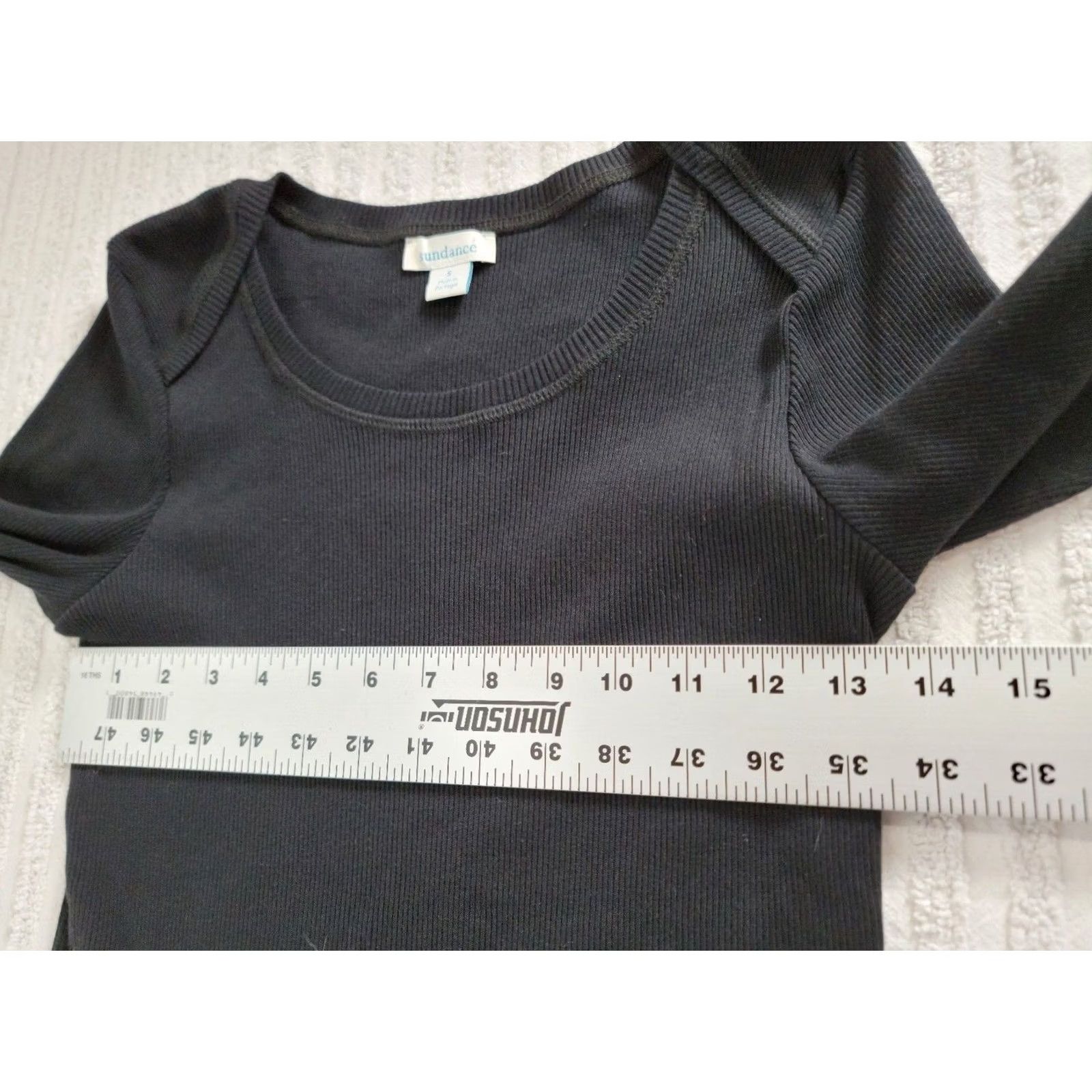 Vintage Sundance Womens Small Black Short Sleeve Ribbed Knit T-Shirt Top Cotton Casual Size S / US 4 / IT 40 - 6 Thumbnail