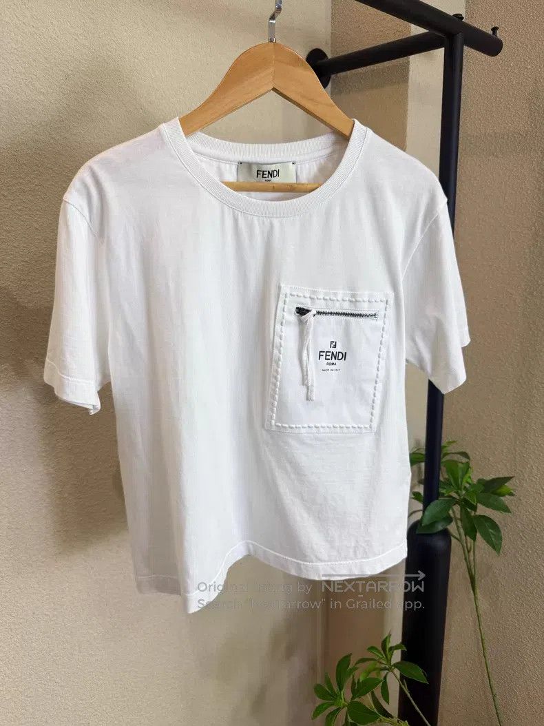 Fendi Fendi White Zip Pocket Short Sleeve T-Shirt Size S / US 4 / IT 40 - 1 Thumbnail
