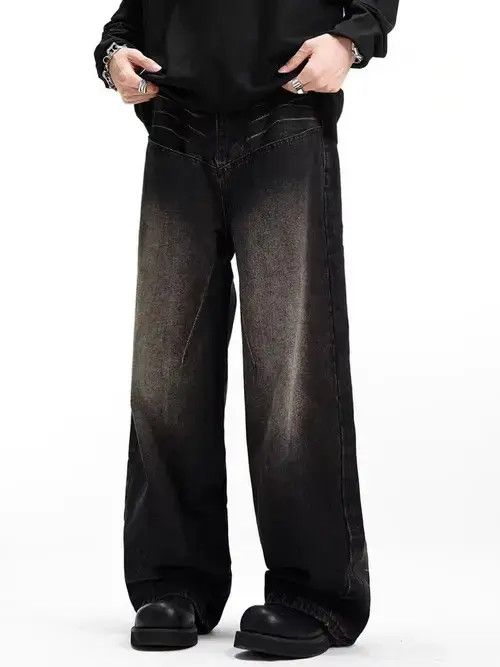 Japanese Brand Retro high street straight wide leg jeans Size US 32 / EU 48 - 2 Thumbnail