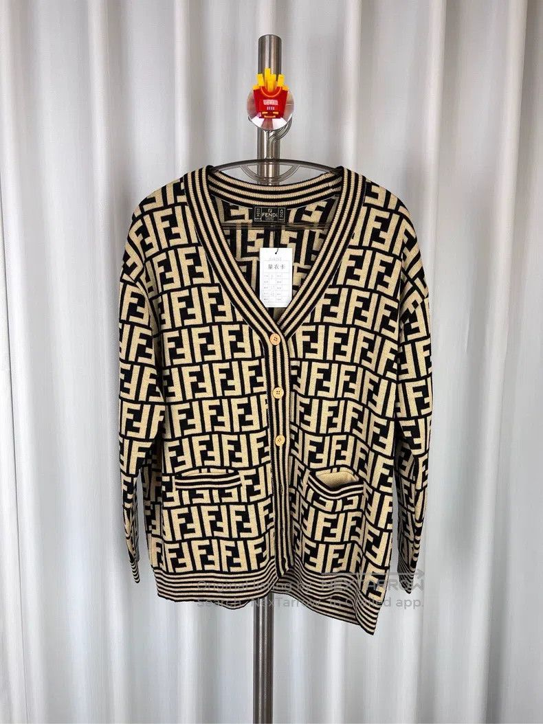 Fendi Fendi size F Classic Monogram Logo Printed Open Cardigan Sw Size M / US 6-8 / IT 42-44 - 1 Thumbnail