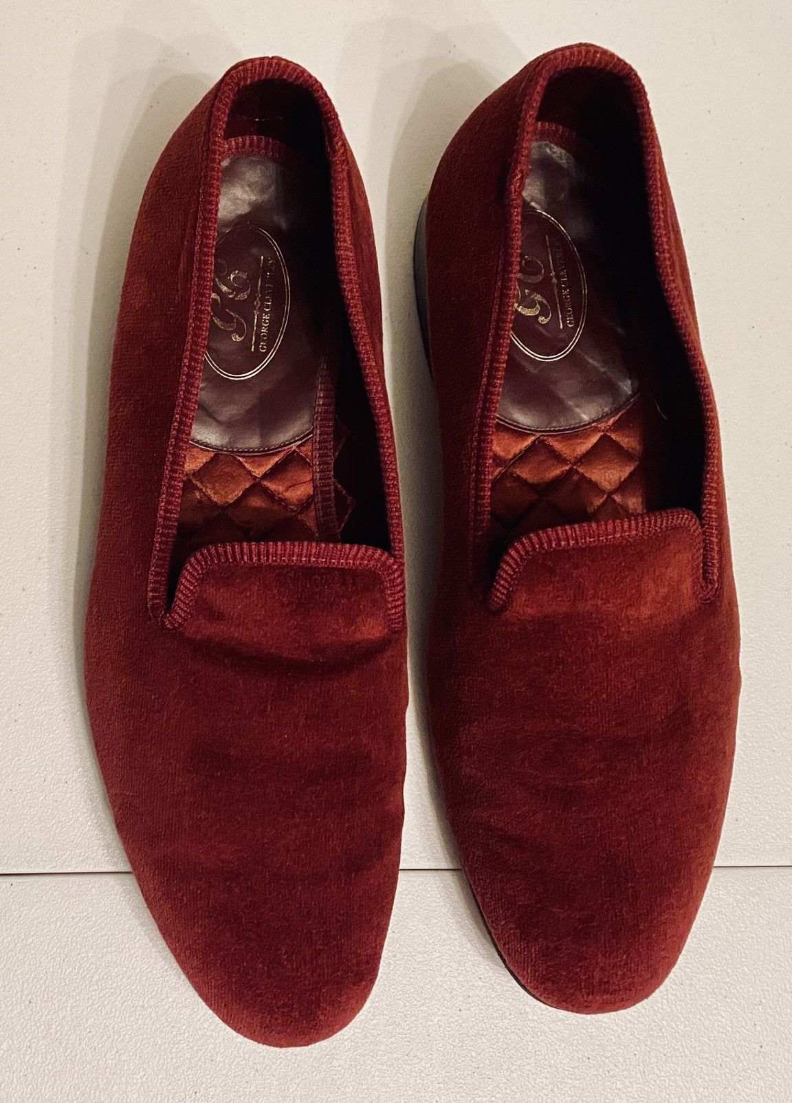 George Cleverley GEORGE CLEVERLEY 🏴󠁧󠁢󠁥󠁮󠁧󠁿 RED VELVET ALBERT SATIN QUILT LOAFER 12 Size US 12 / EU 45 - 6 Thumbnail