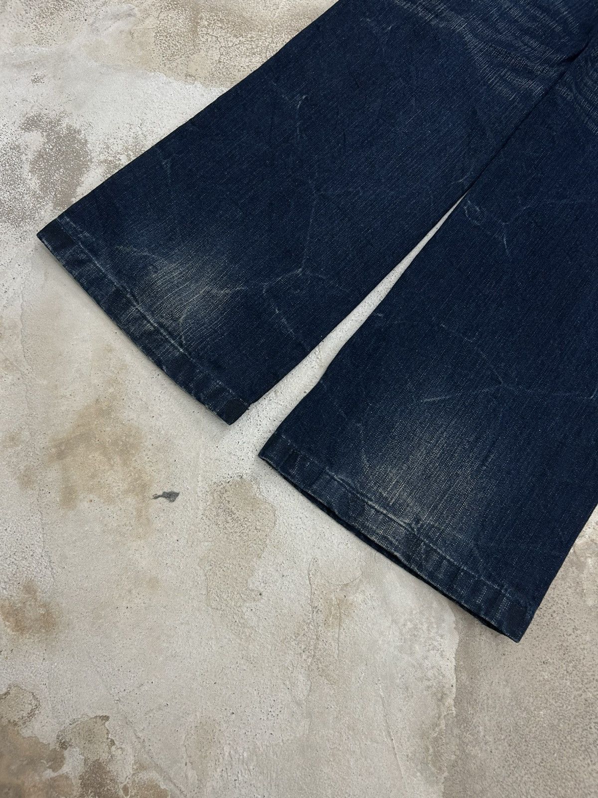 Le Grande Bleu (L.G.B.) Vintage Wide Leg Embroidered Jeans Skyblue Jeans Size 31" - 8 Thumbnail