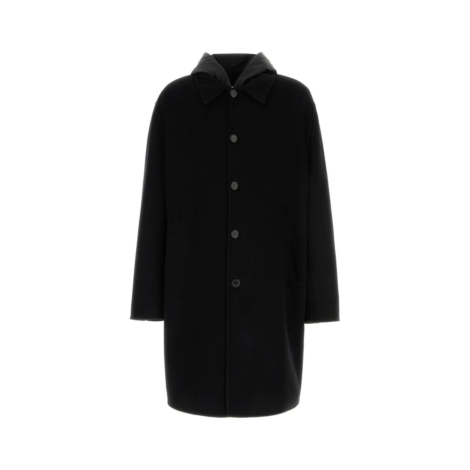 Prada PRADA Black Cashmere Coat New & Authentic (Men's size:54;) Size US L / EU 52-54 / 3 - 1 Thumbnail