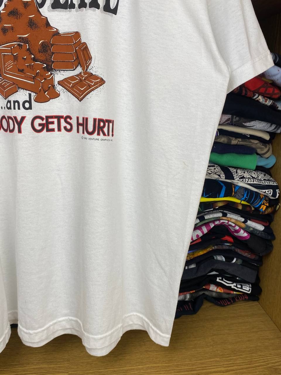 Fruit Of The Loom Vintage Give Me All Your Chocolate 1992 Graphic Tee Size US XL / EU 56 / 4 - 6 Thumbnail