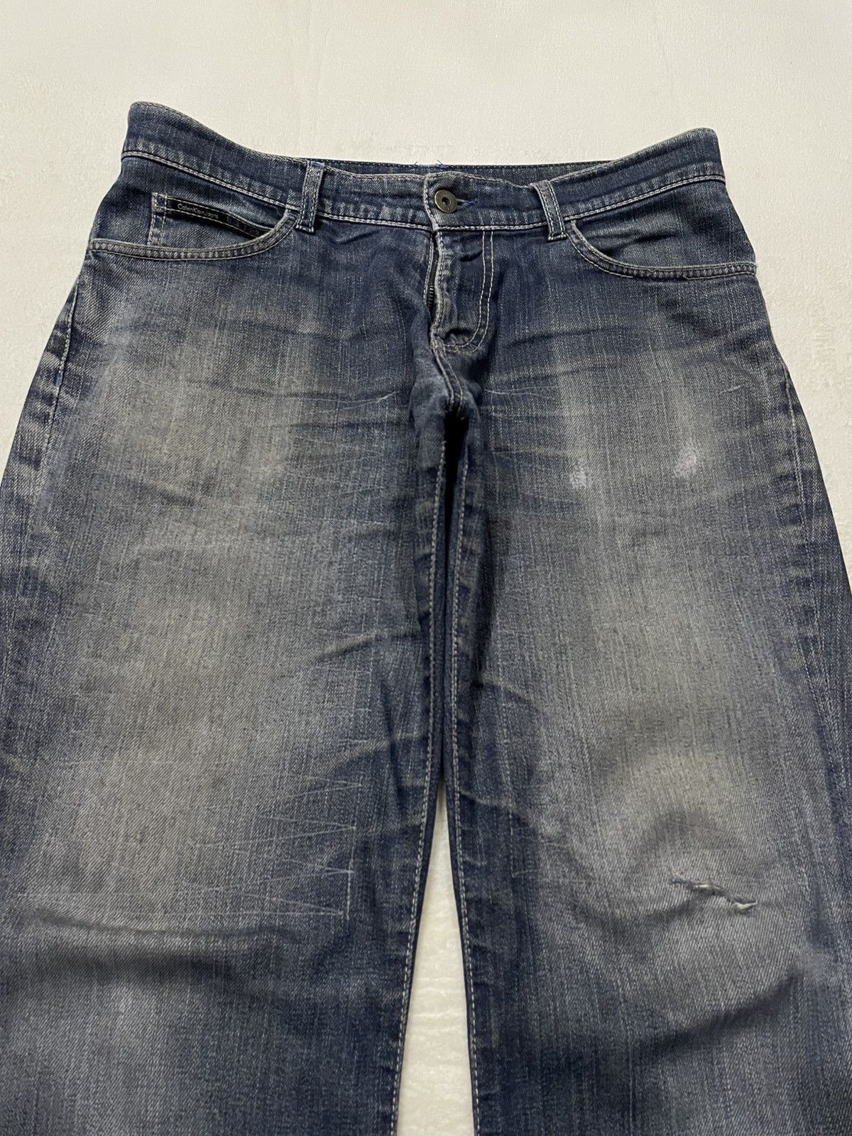 Calvin Klein Vintage Calvin Klein Jeans Straight Cut Distress Faded Jean Size US 33 - 2 Thumbnail