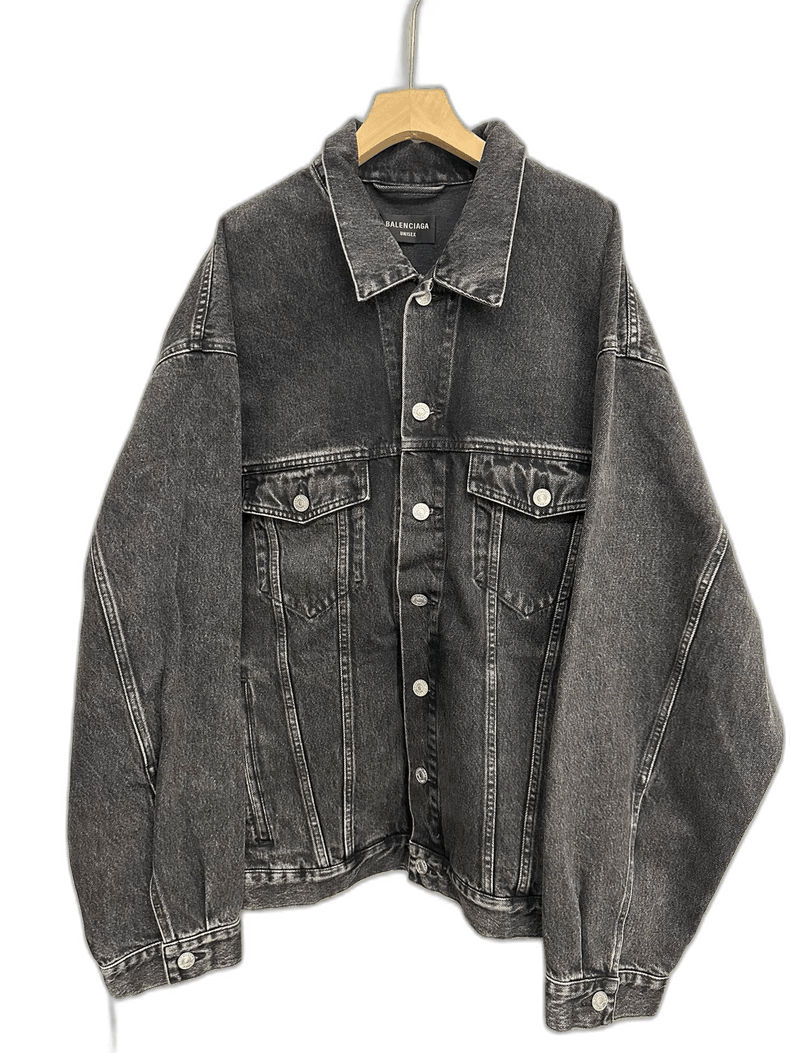Balenciaga Balenciaga Back Rhinestone Denim Jacket Size L Size US L / EU 52-54 / 3 - 1 Thumbnail