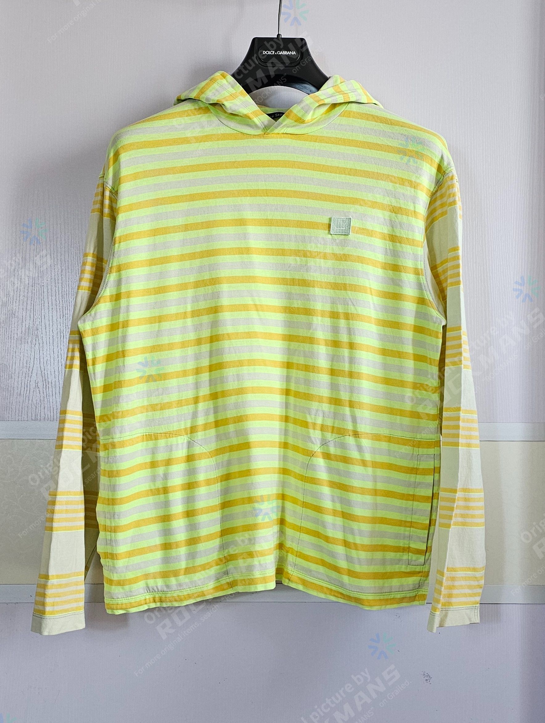 Acne Studios Acne Studios - Emest Striped Cotton-Jersey Hoodie Size M Size US M / EU 48-50 / 2 - 1 Thumbnail