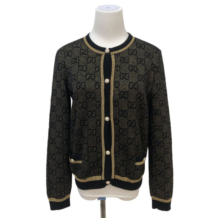 Gucci Gucci GG Monogram Metallic Knit Cardigan Size M Size M / US 6-8 / IT 42-44 - 1 Thumbnail