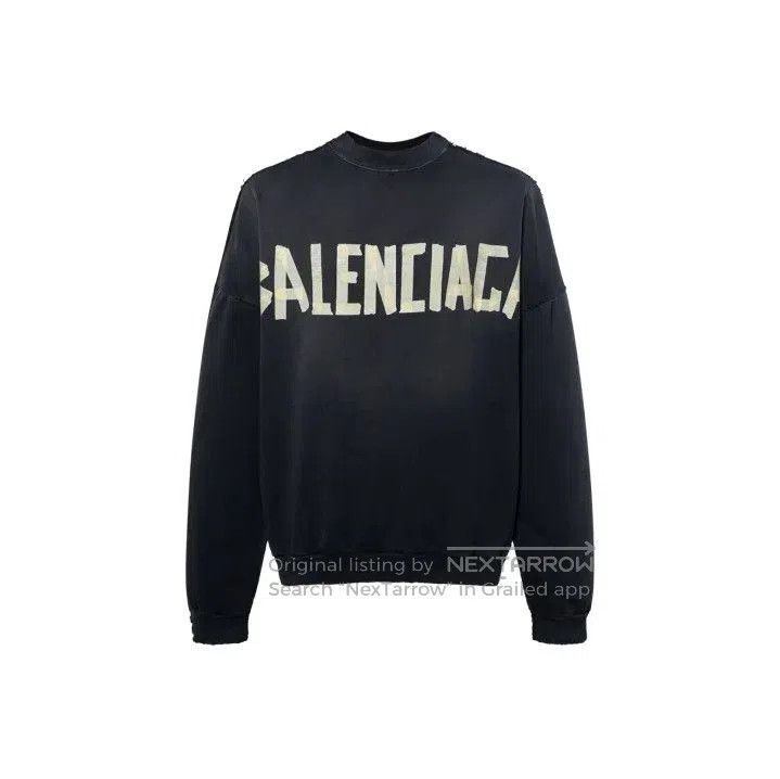 Balenciaga Black Logo Print Long Sleeve Sweatshirt.