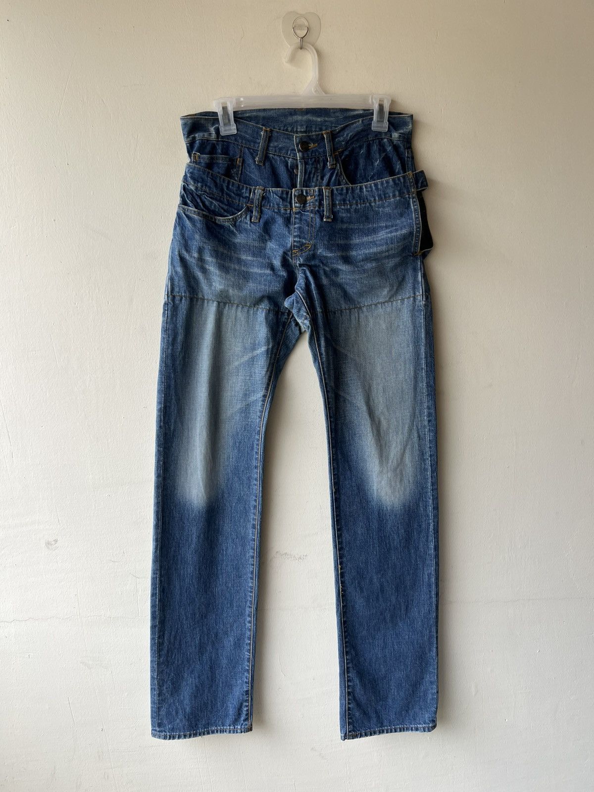 CABANE de ZUCCa Vintage Cabane de Zucca Faded Denim Double Waist Jeans Size US 30 / EU 46 - 17 Thumbnail