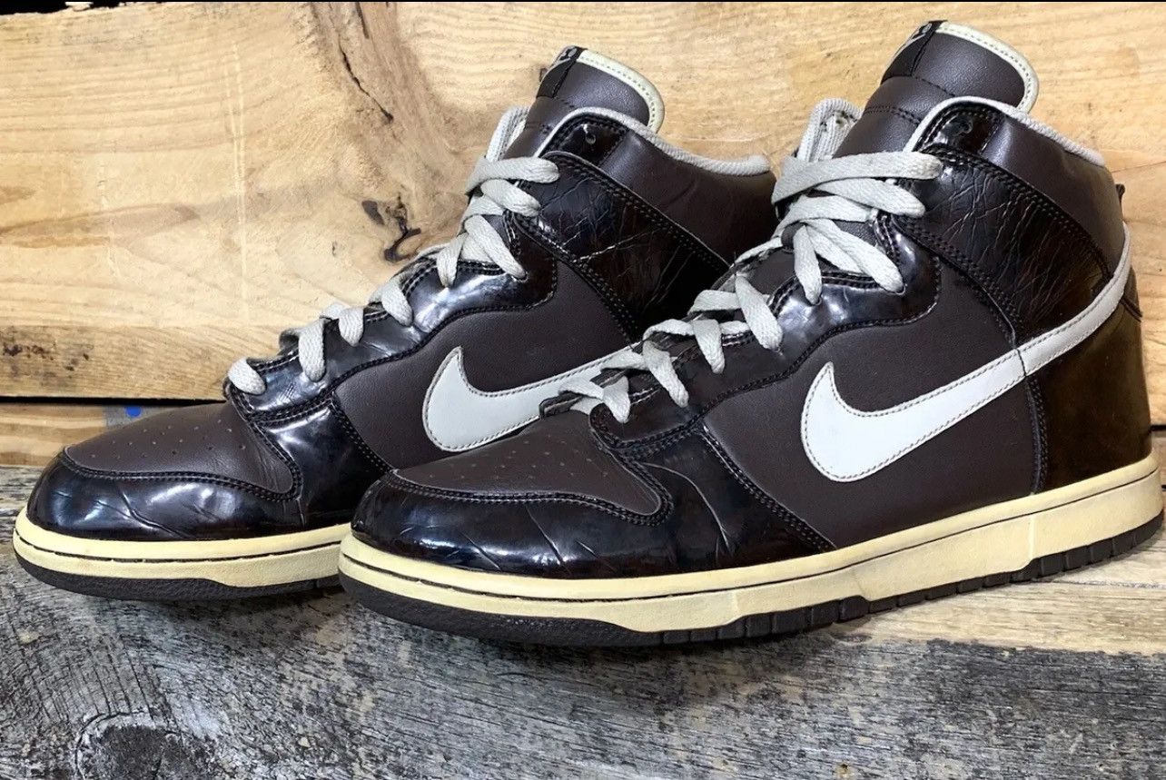 Nike Nike Dunk High Woodgrain Brown Black 2006 Size US 11 / EU 44 - 1 Thumbnail