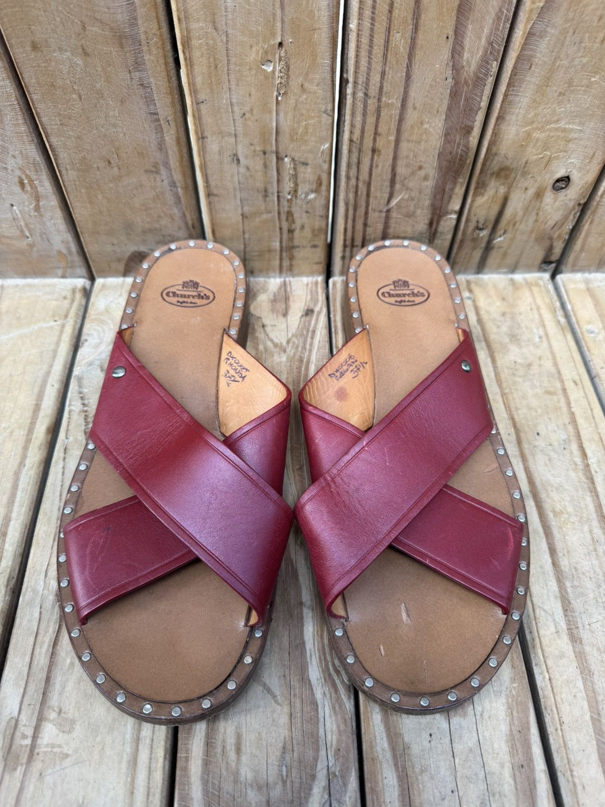 Church's Church’s women’s red strappy slip on sandals EUR 37.5 UK 5.5 Size US 7.5 / IT 37.5 - 15 Thumbnail