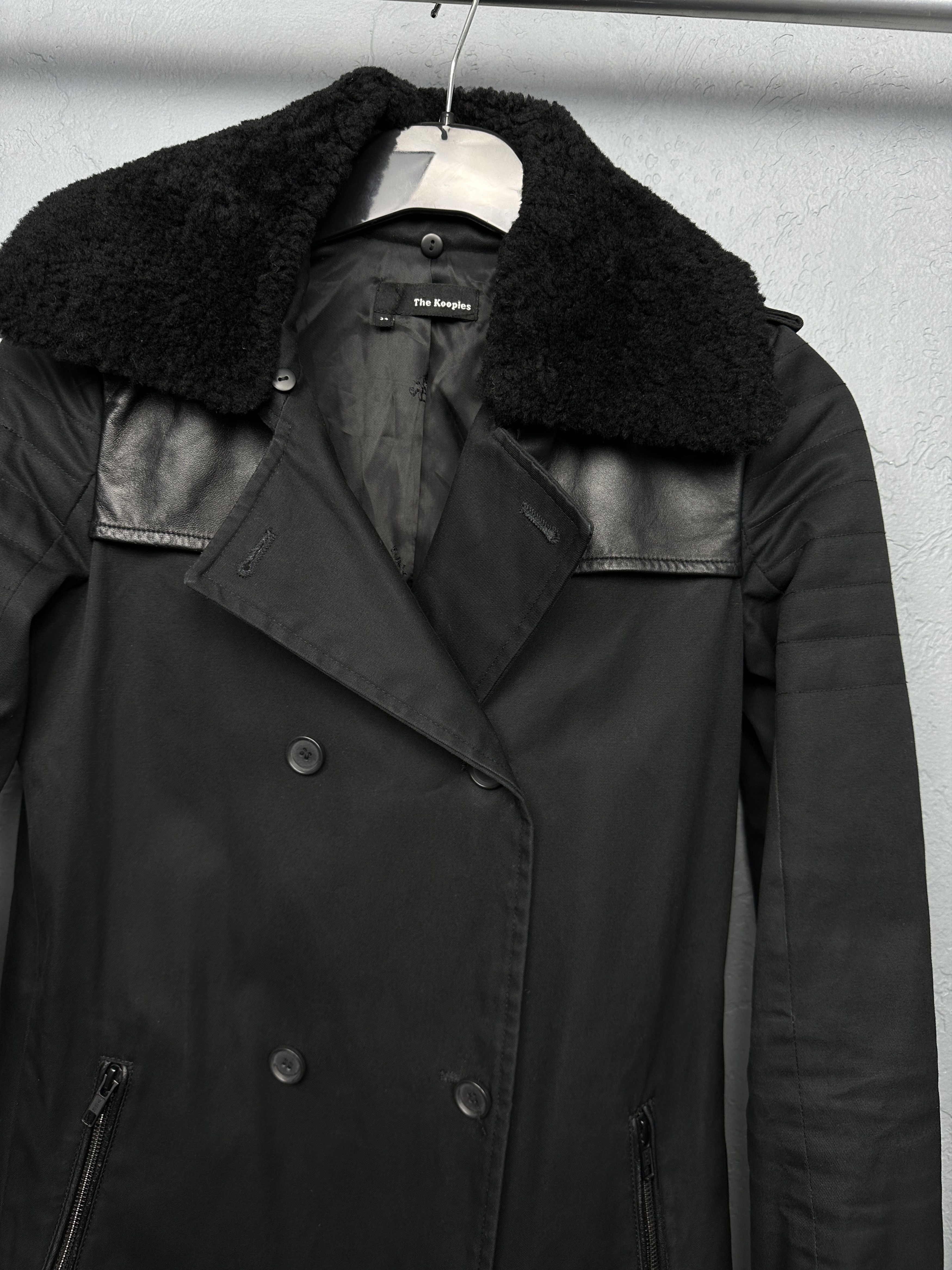 The Kooples The Kooples Womens Fur Collar Coat Jacket Lamb Leather Size XS / US 0-2 / IT 36-38 - 2 Thumbnail