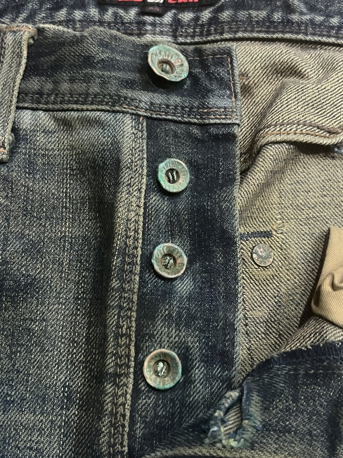 Paul Smith Red Ear Vintage Paul Smith Red Ear Mud Whisker Washed Selvedge Jeans Size US 29 - 6 Thumbnail
